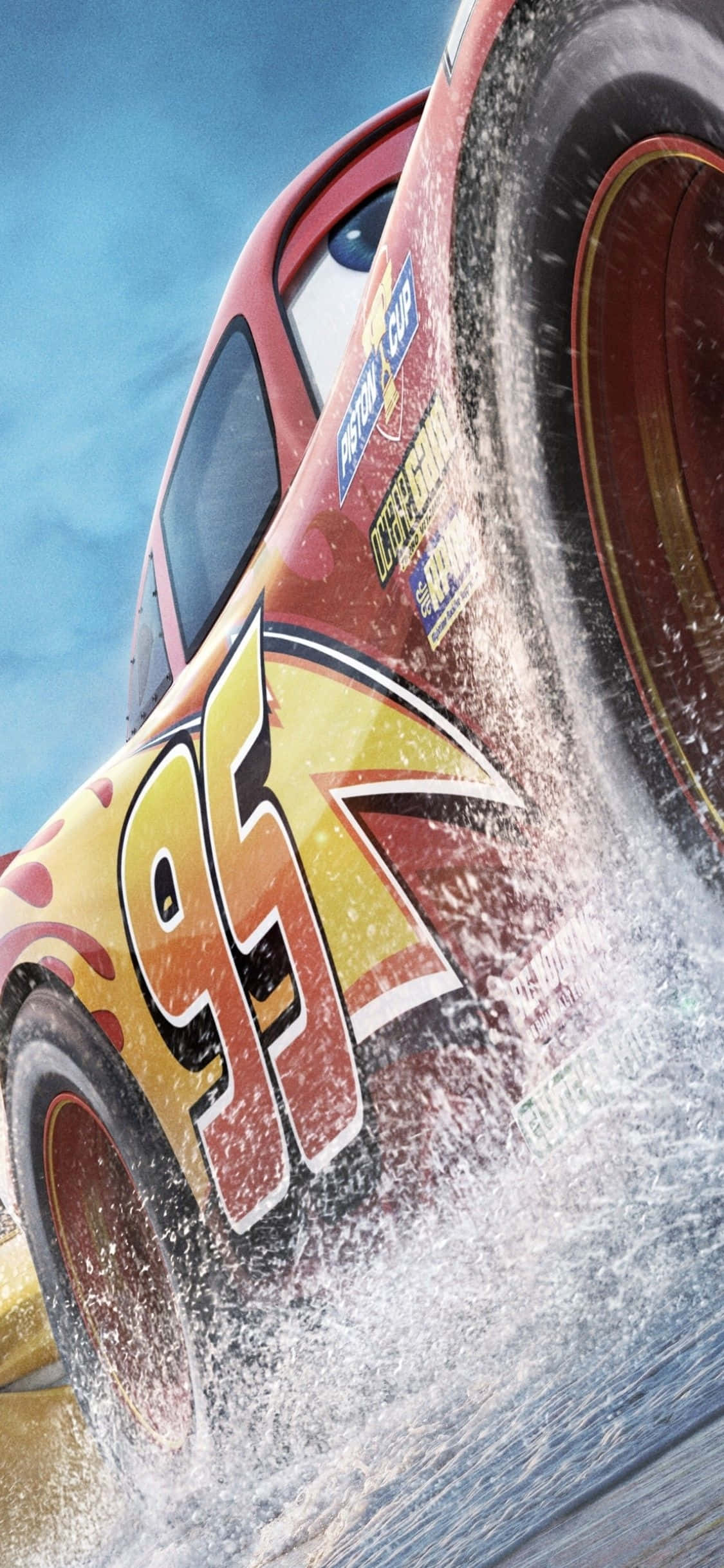 Fondo de Cars para iPhone X con el auto de carreras Rayo McQueen Fondos de pantalla