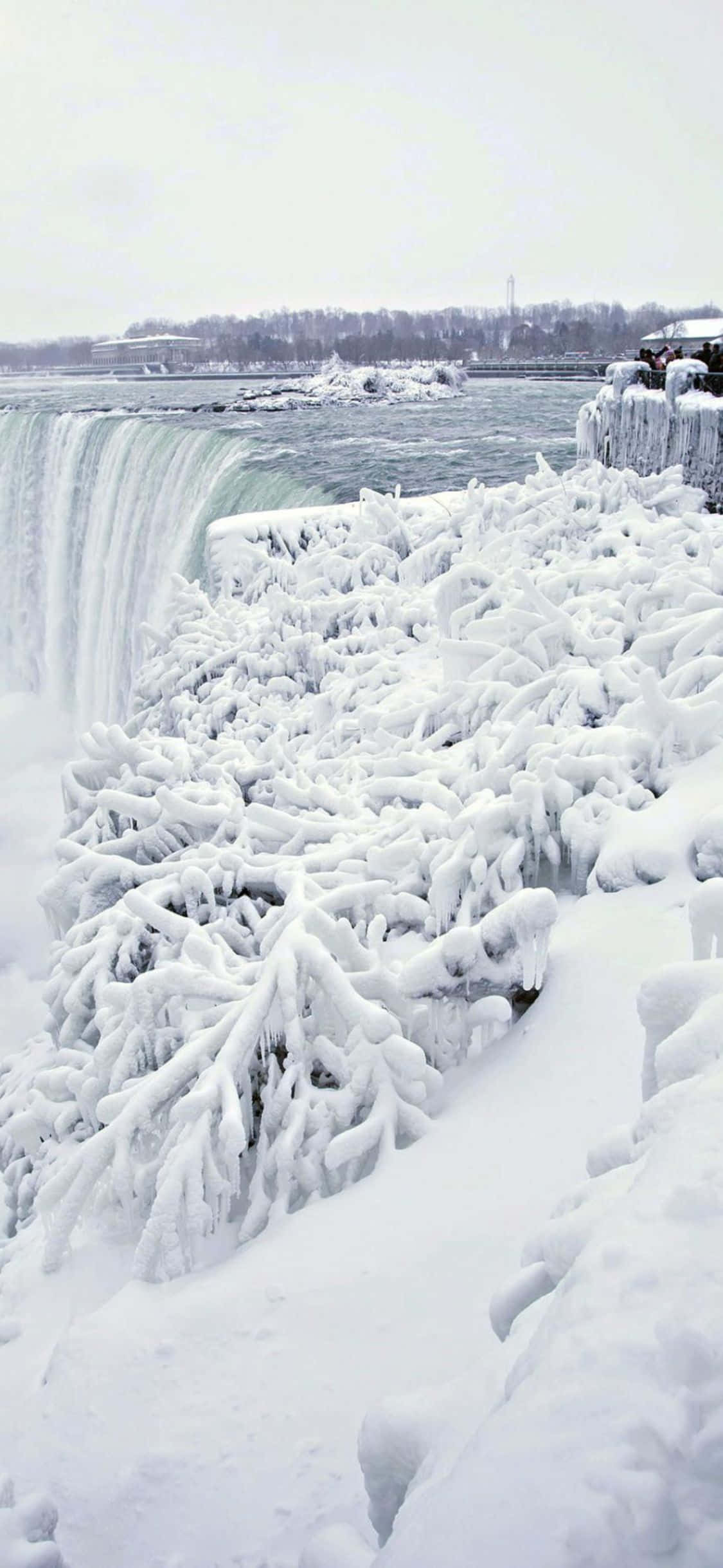 Fondo de Cataratas del Niágara en invierno para iPhone X Fondos de pantalla