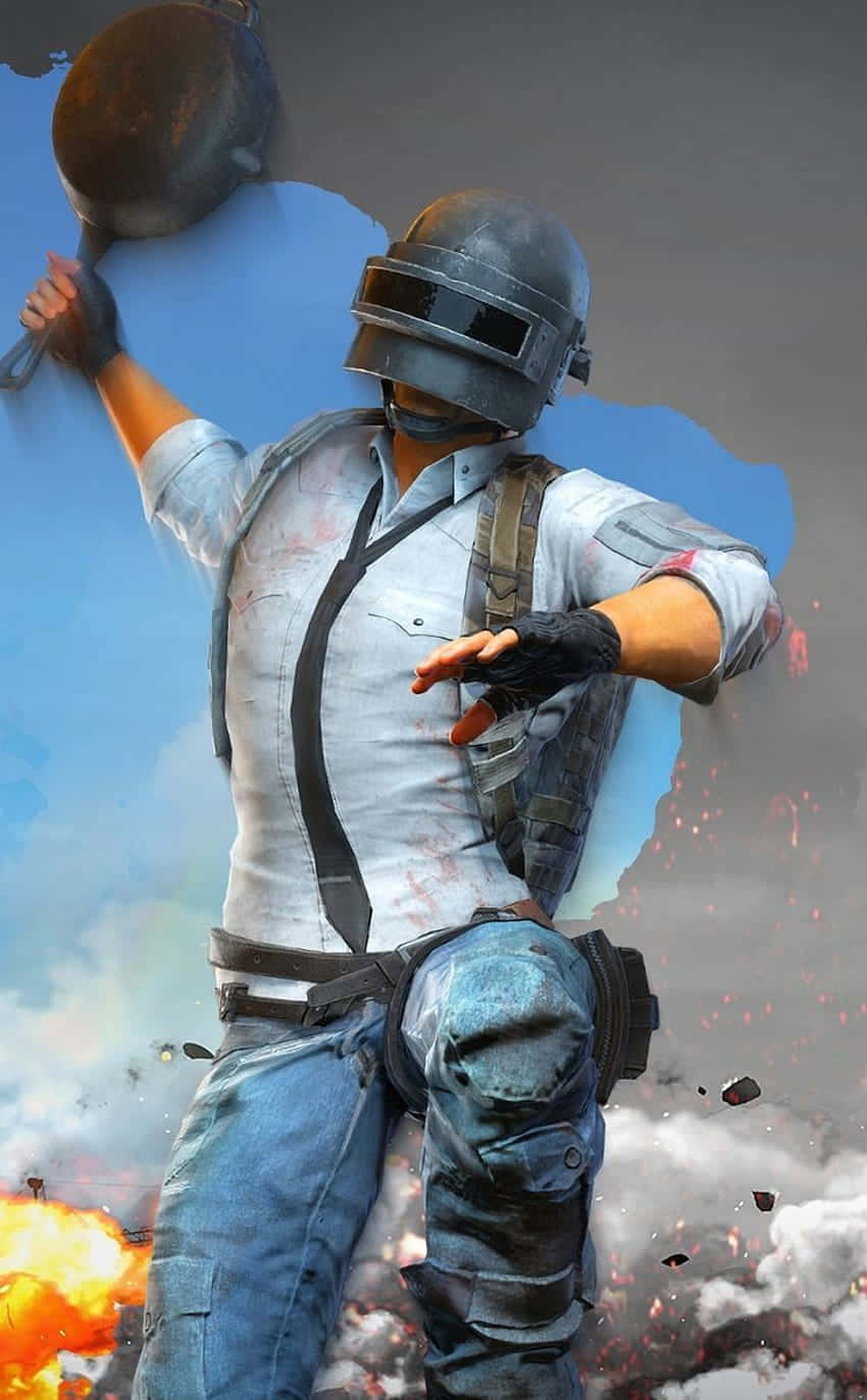 Fondo de chico con casco y sartén en Pixel 3 de Playerunknown's Battlegrounds Fondos de pantalla