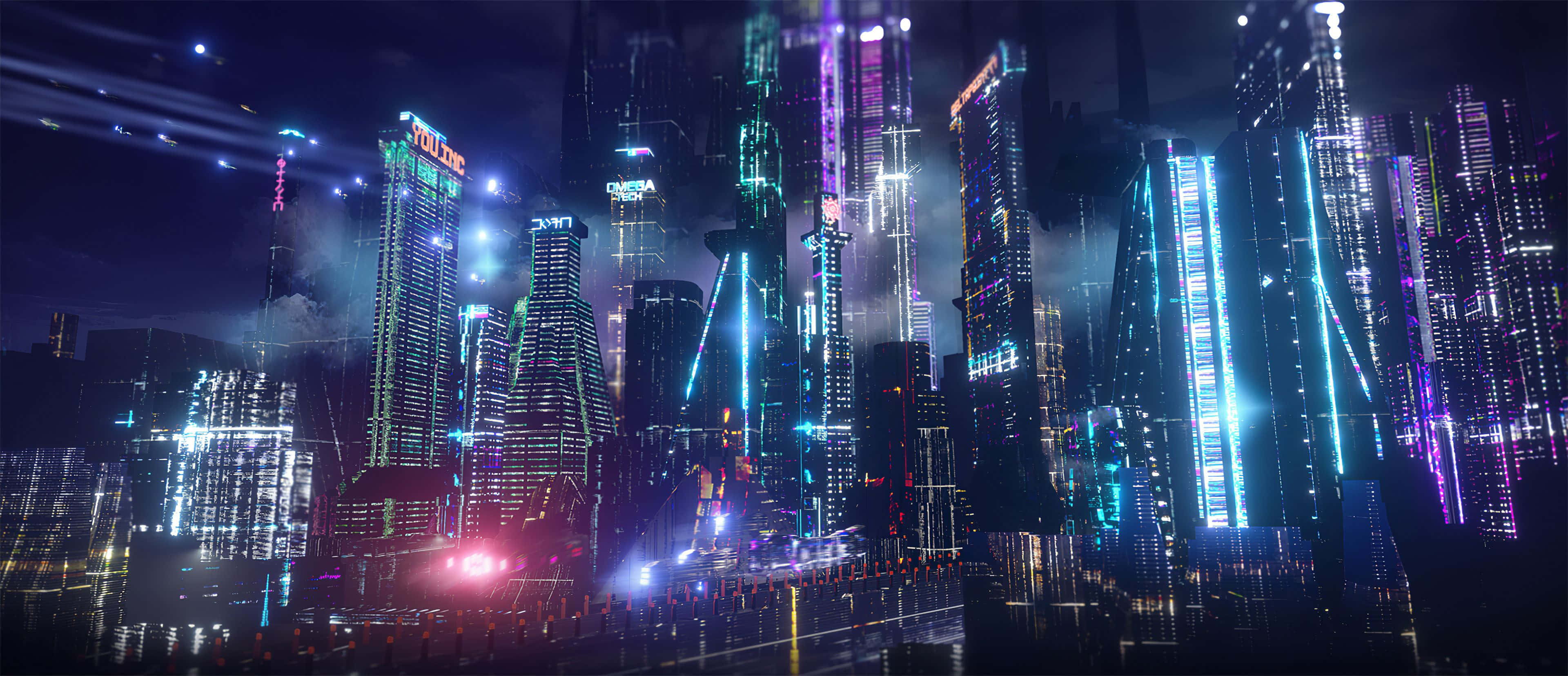 Fondo de Ciudad Neón Fondos de pantalla