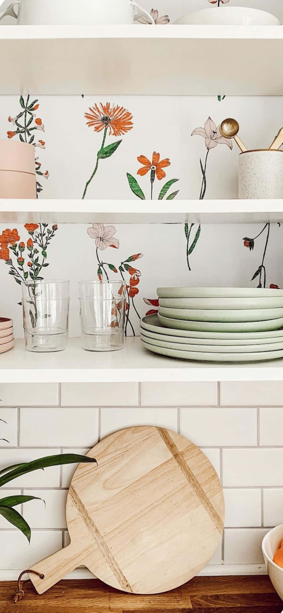 Fondo de Cocina Floral para iPhone X Fondos de pantalla