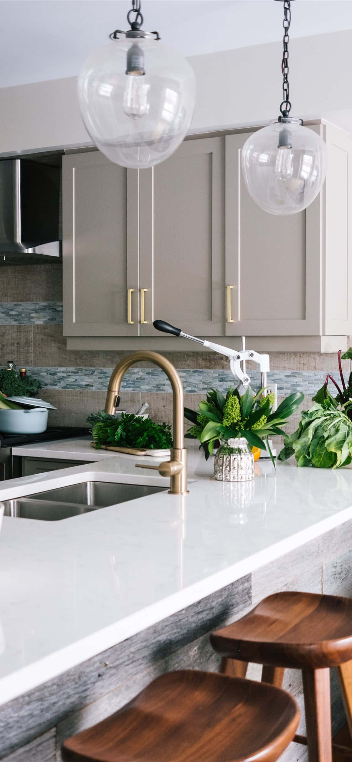Fondo de Cocina Clásico Moderno Sencillo para iPhone XS Fondos de pantalla