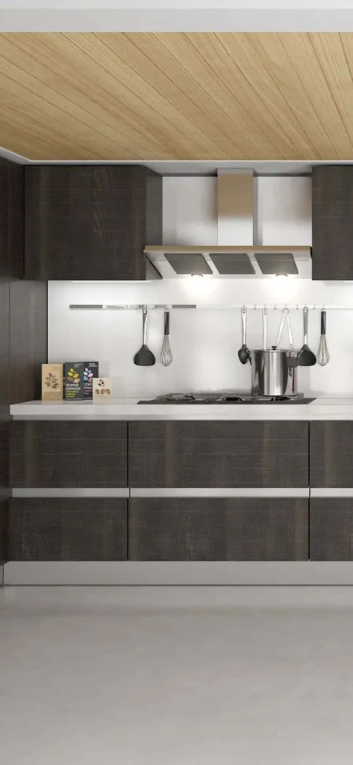 Fondo de Cocina con Diseño Clásico Moderno en Café para iPhone Xs Fondos de pantalla