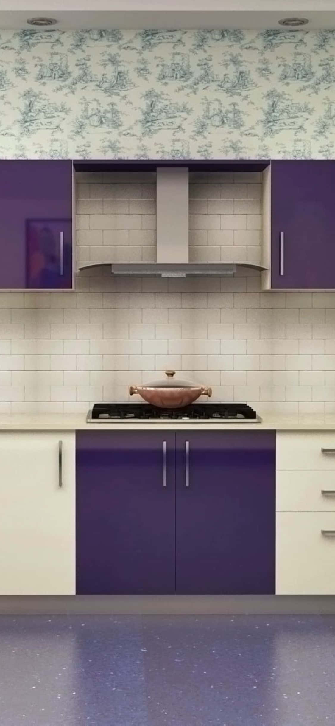 Fondo de Cocina Diseño Púrpura para iPhone XS Fondos de pantalla