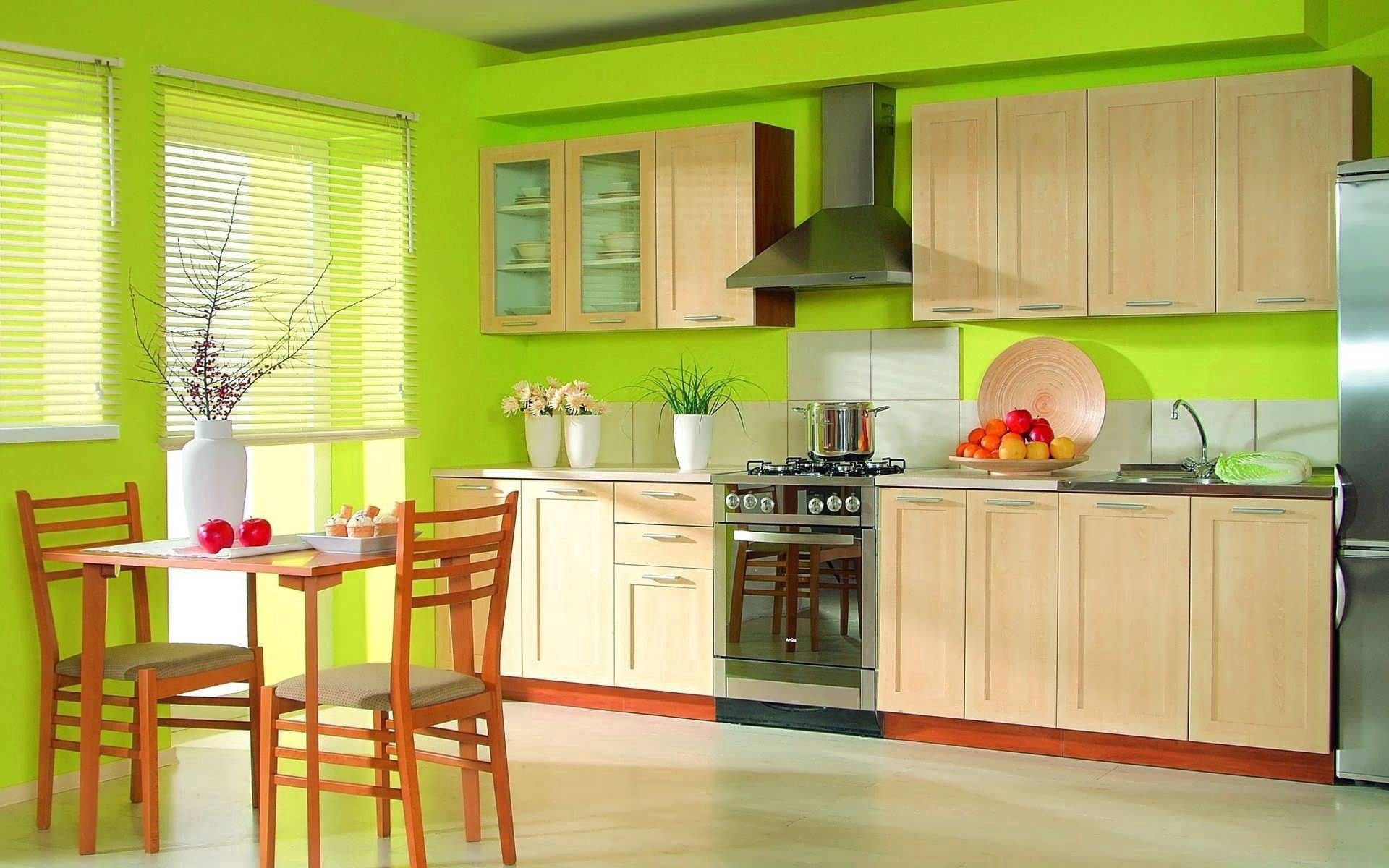 Fondo de cocina verde brillante Fondos de pantalla