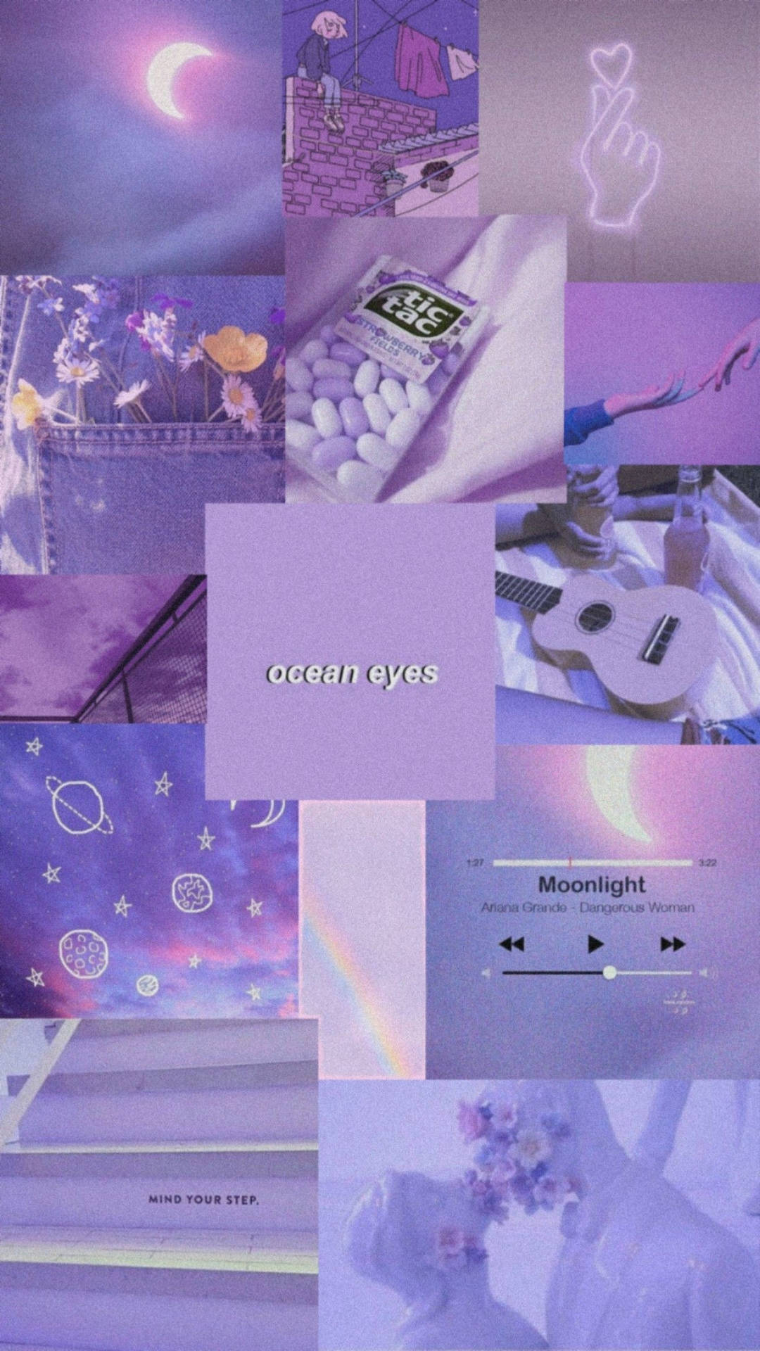 Fondo de collage púrpura pastel