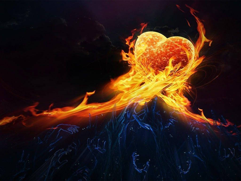 Fondo de Corazón de Fuego Fondos de pantalla