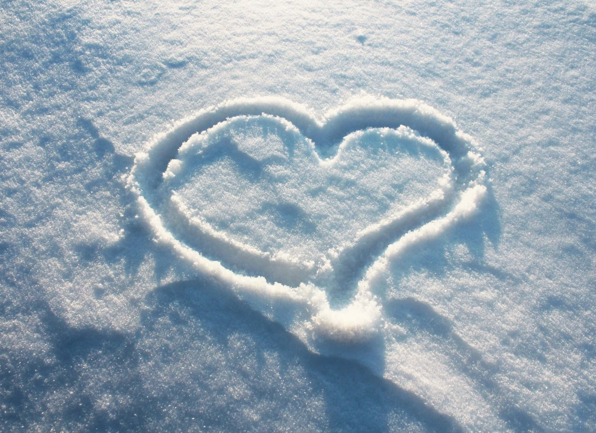 Fondo de Corazón Estético con Nieve Fondos de pantalla