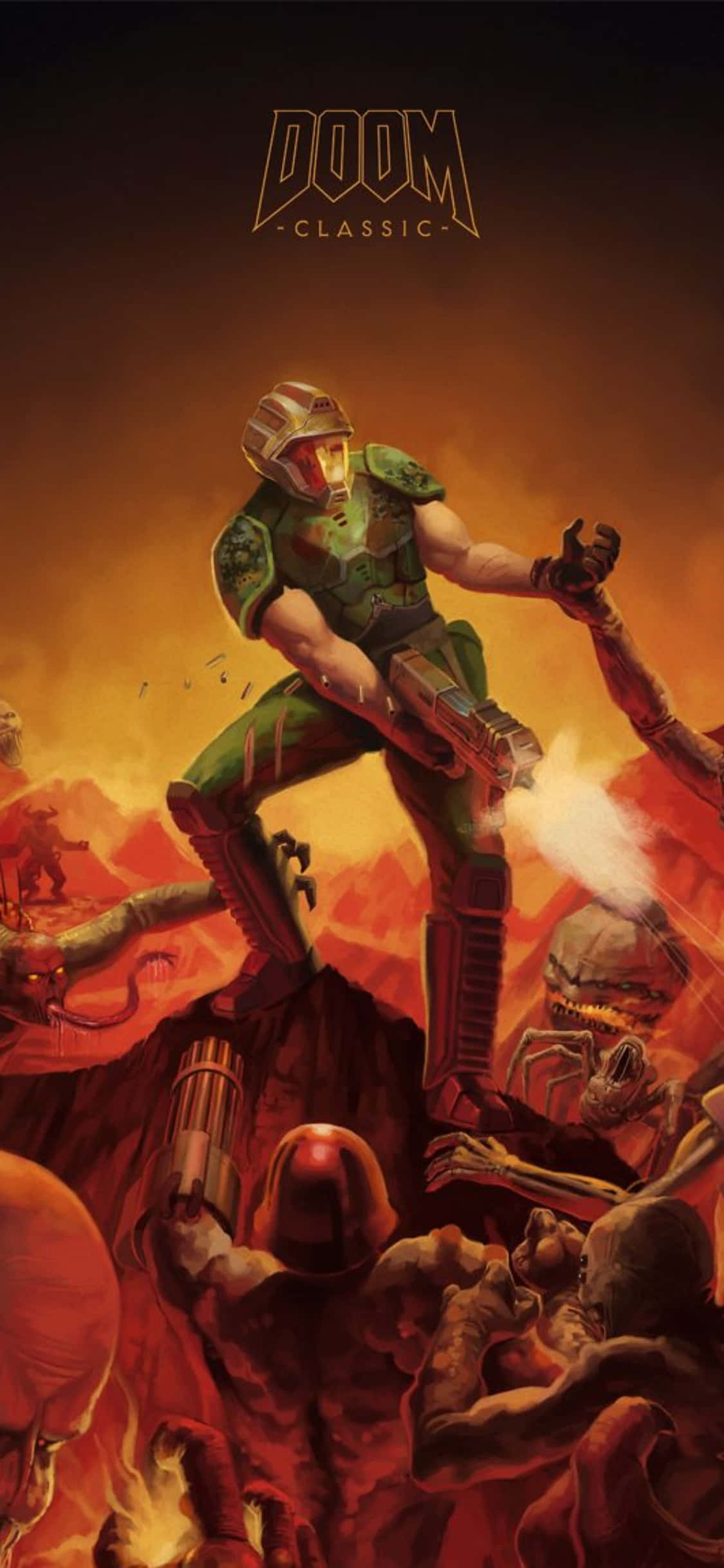 Fondo de Doom para iPhone Xs con Disparos Fondos de pantalla