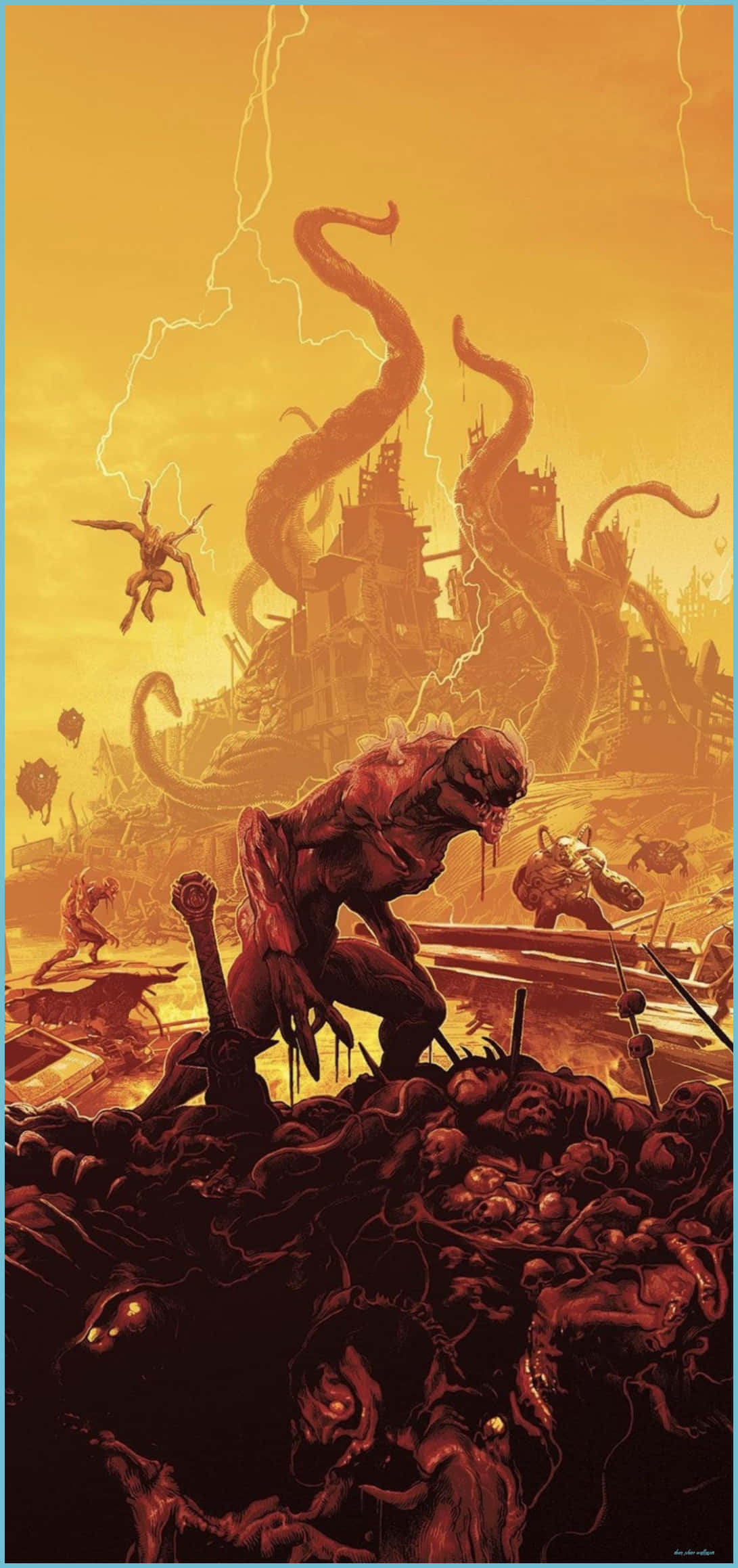 Fondo de Doom Eternal con Monstruo para Pixel 3xl Fondos de pantalla