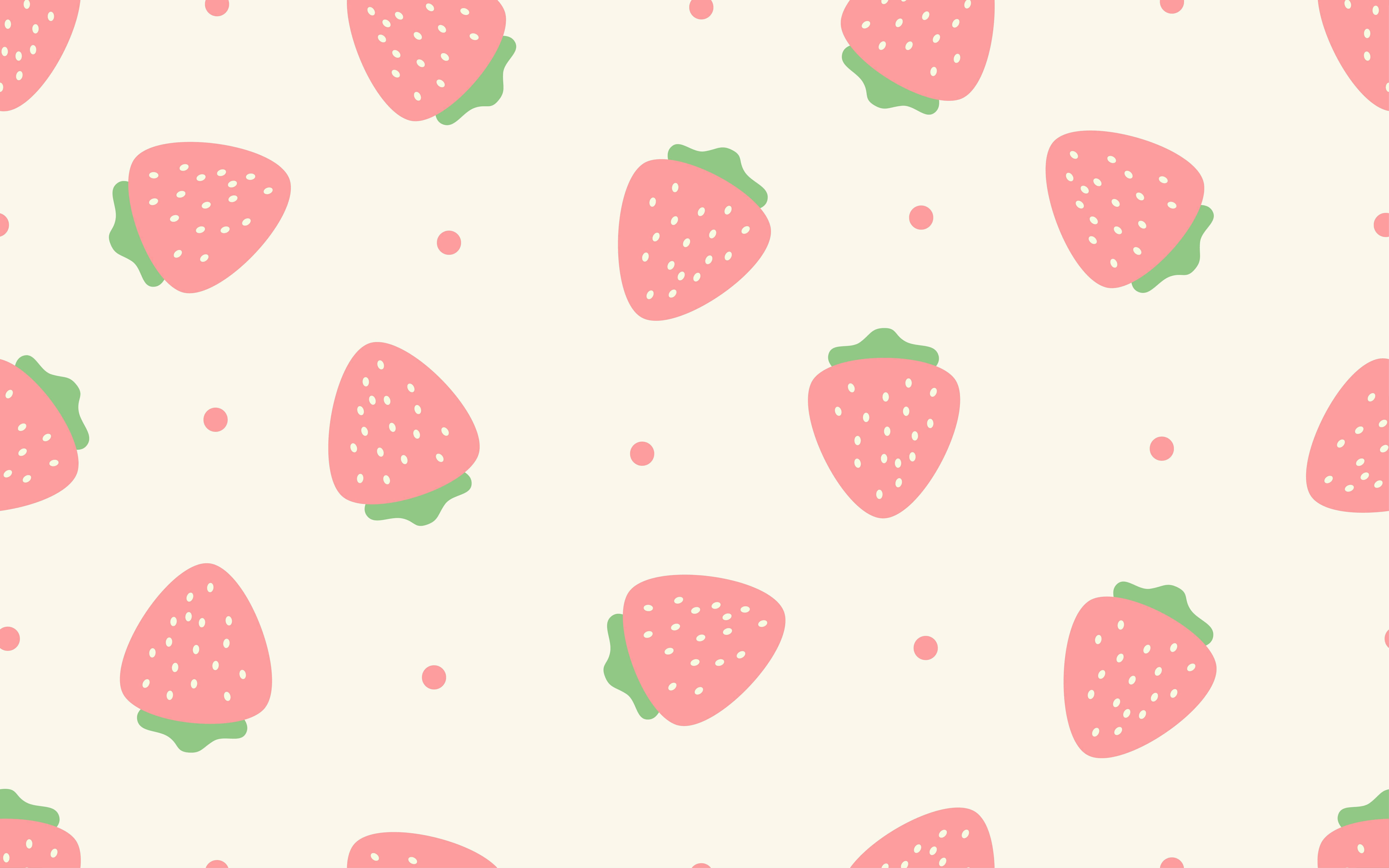 Fondo de Escritorio de Fresa Estético y Tierno