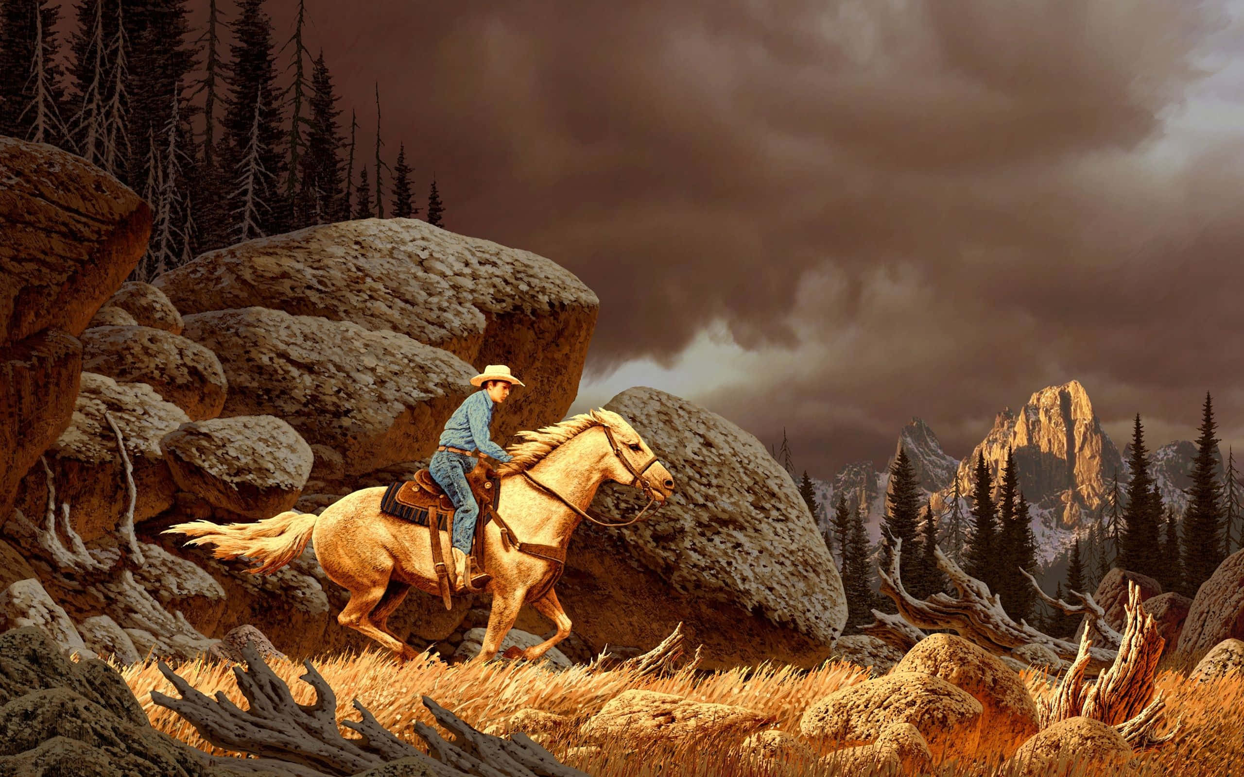Fondo de Escritorio de Arte Gráfico Vaquero del Oeste Fondos de pantalla