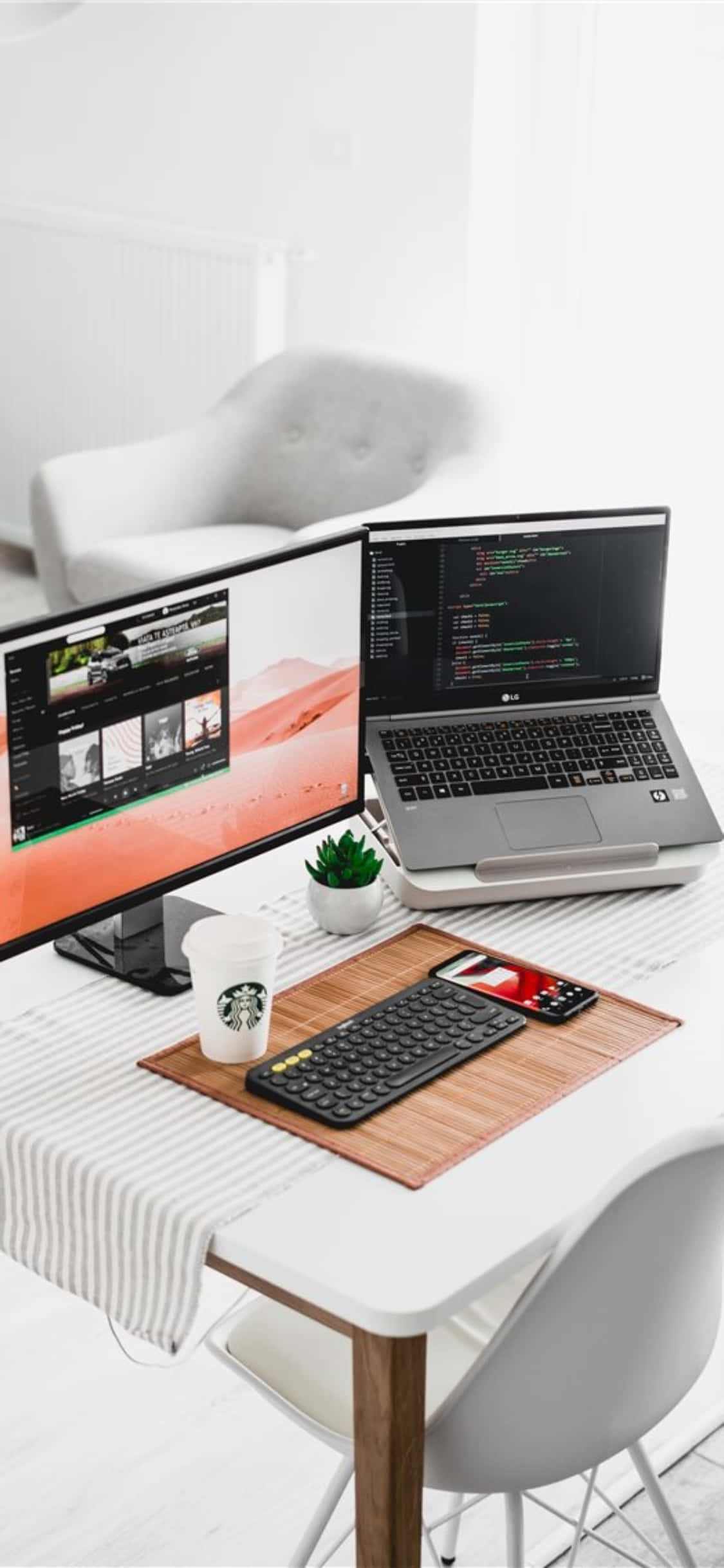 Fondo de escritorio iPhone X con computadora y laptop Fondos de pantalla