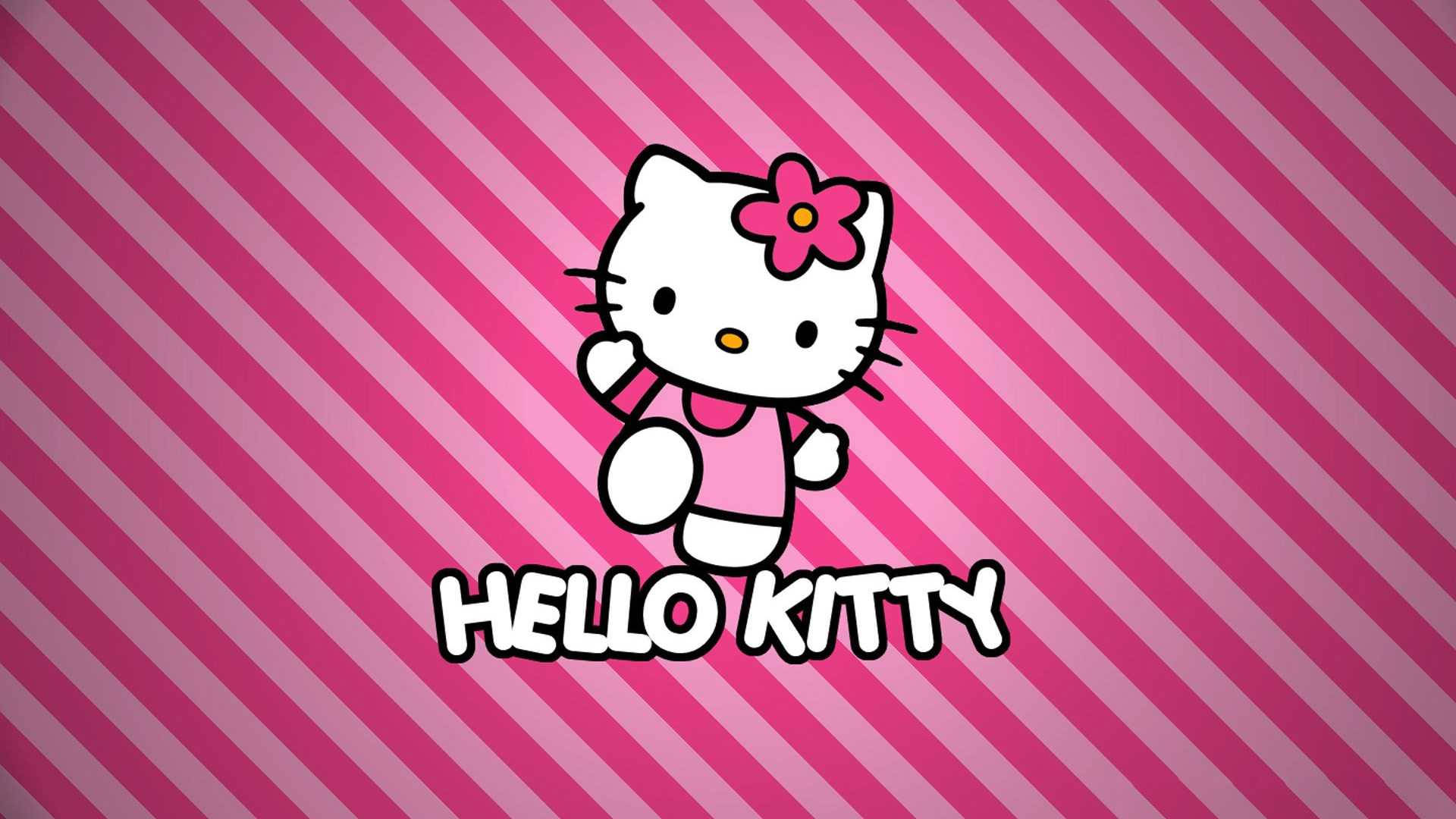 Fondo de escritorio Sanrio Hello Kitty con rayas rosas Fondos de pantalla