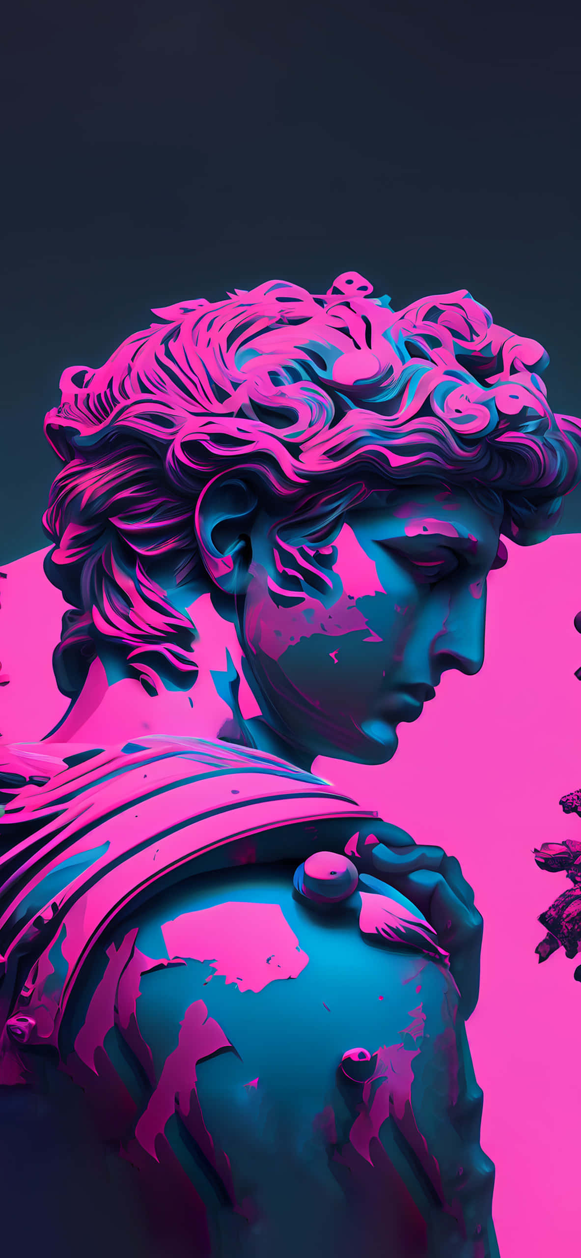 Fondo de Arte Vectorial Vaporwave de la Escultura de Miguel Ángel Fondos de pantalla