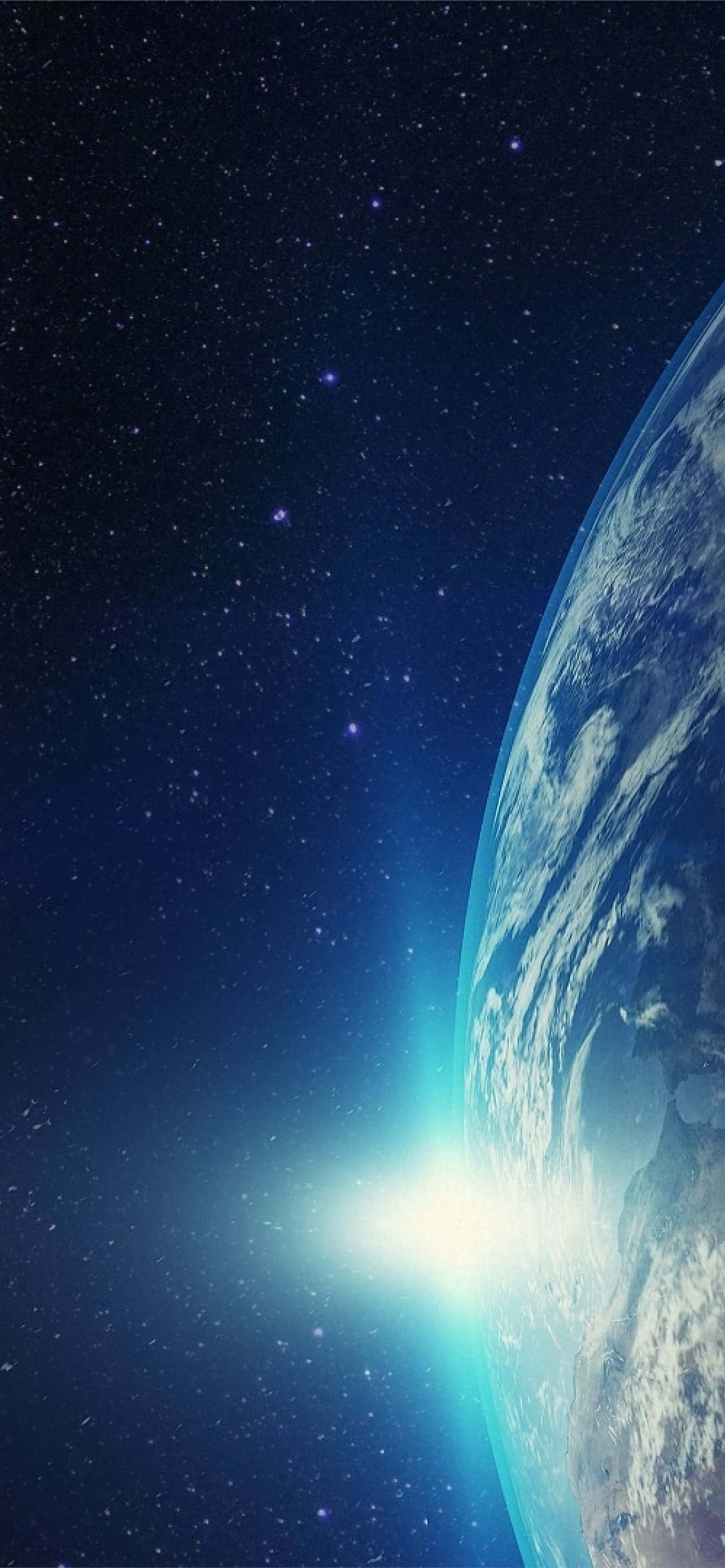 Fondo de Estrellas Espaciales con Tierra y Luz Solar Fondos de pantalla