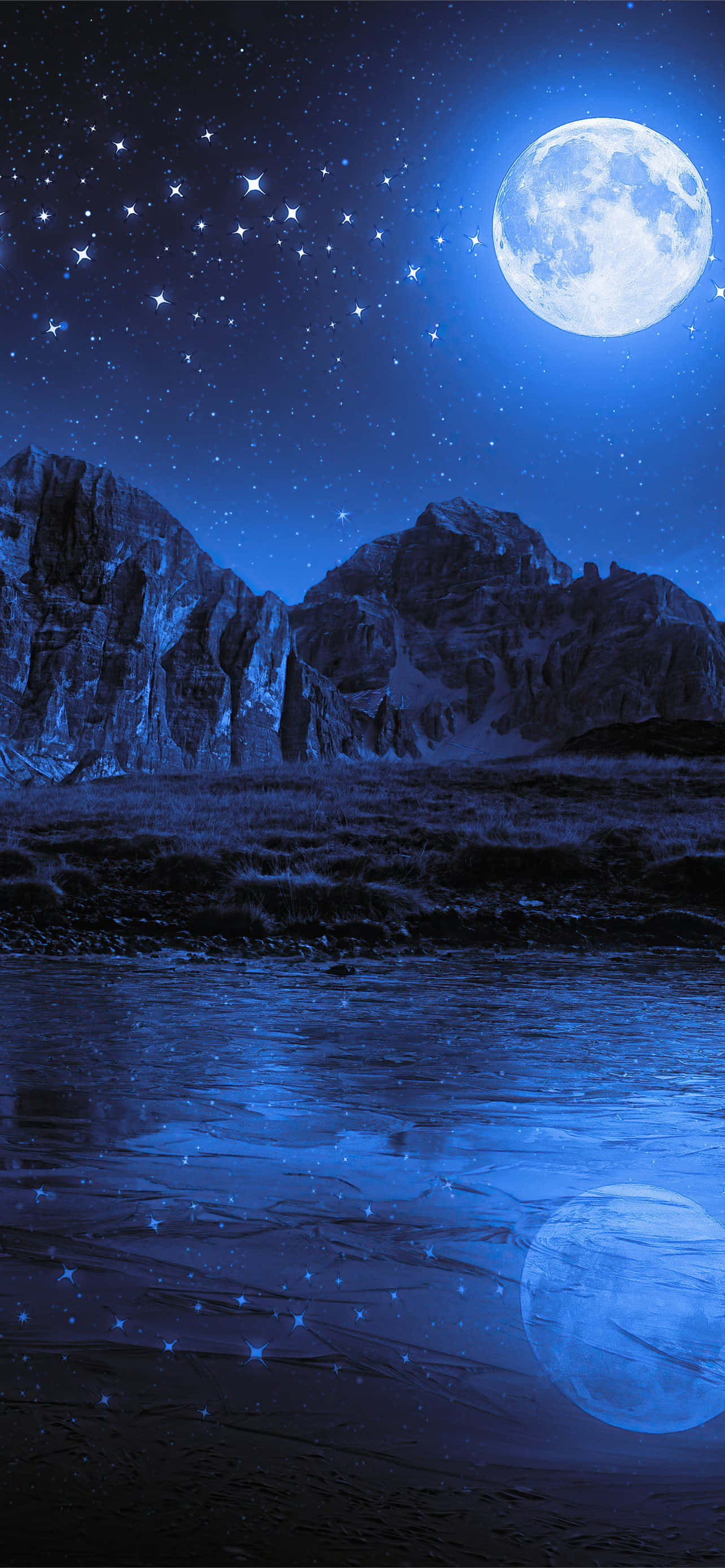Fondo de Estrellas y Luna Fondos de pantalla