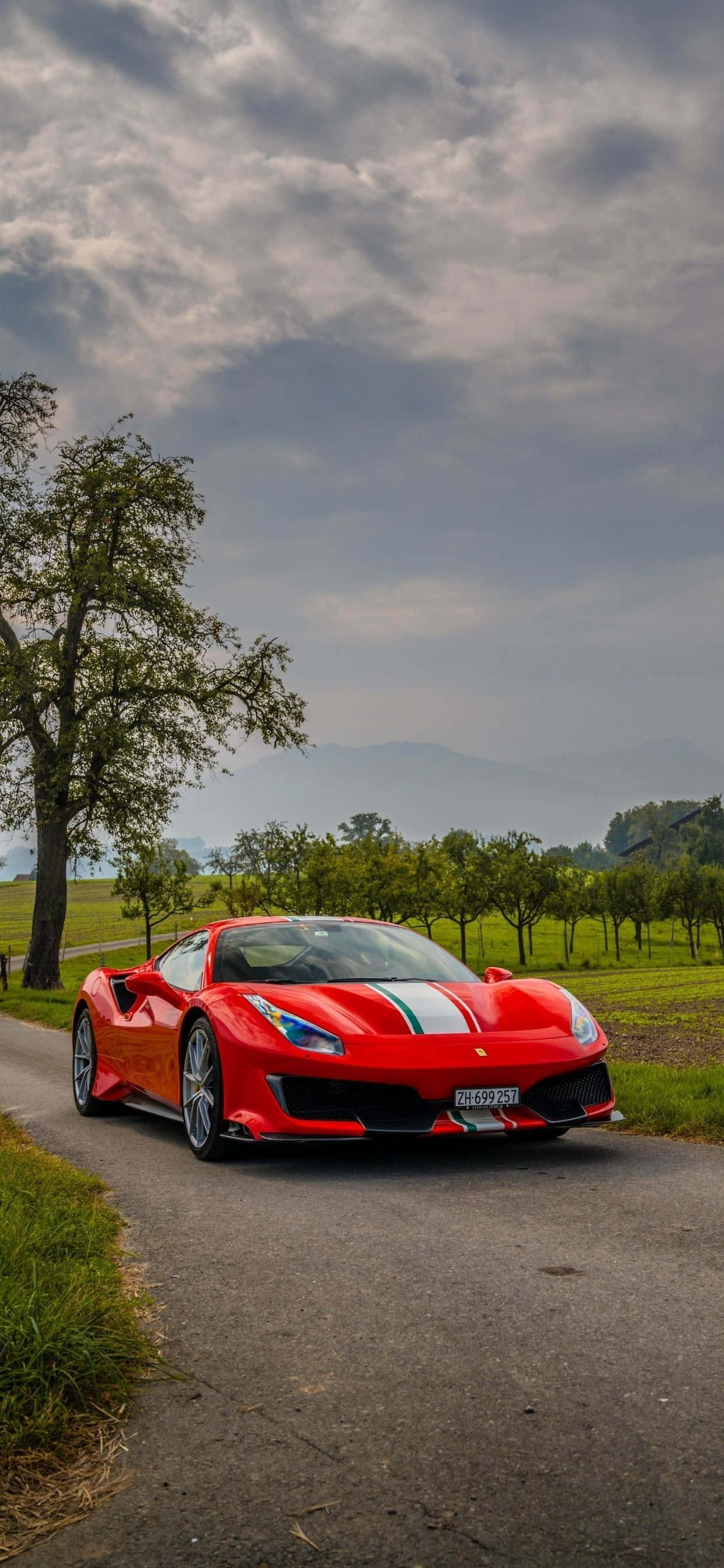 Fondo de Ferrari Max para iPhone Xs Max con Ferrari 488 Pista roja Fondos de pantalla