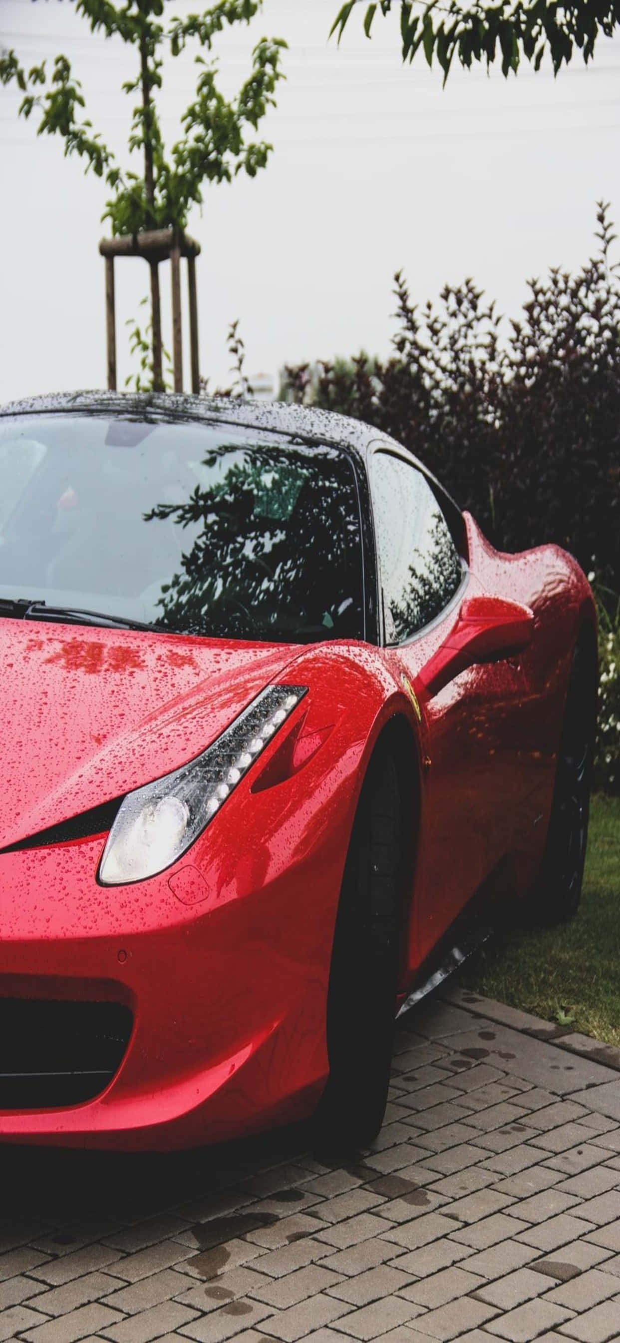 Fondo de Ferrari para iPhone Xs Max Ferrari 458 Rojo Estacionado Fondos de pantalla