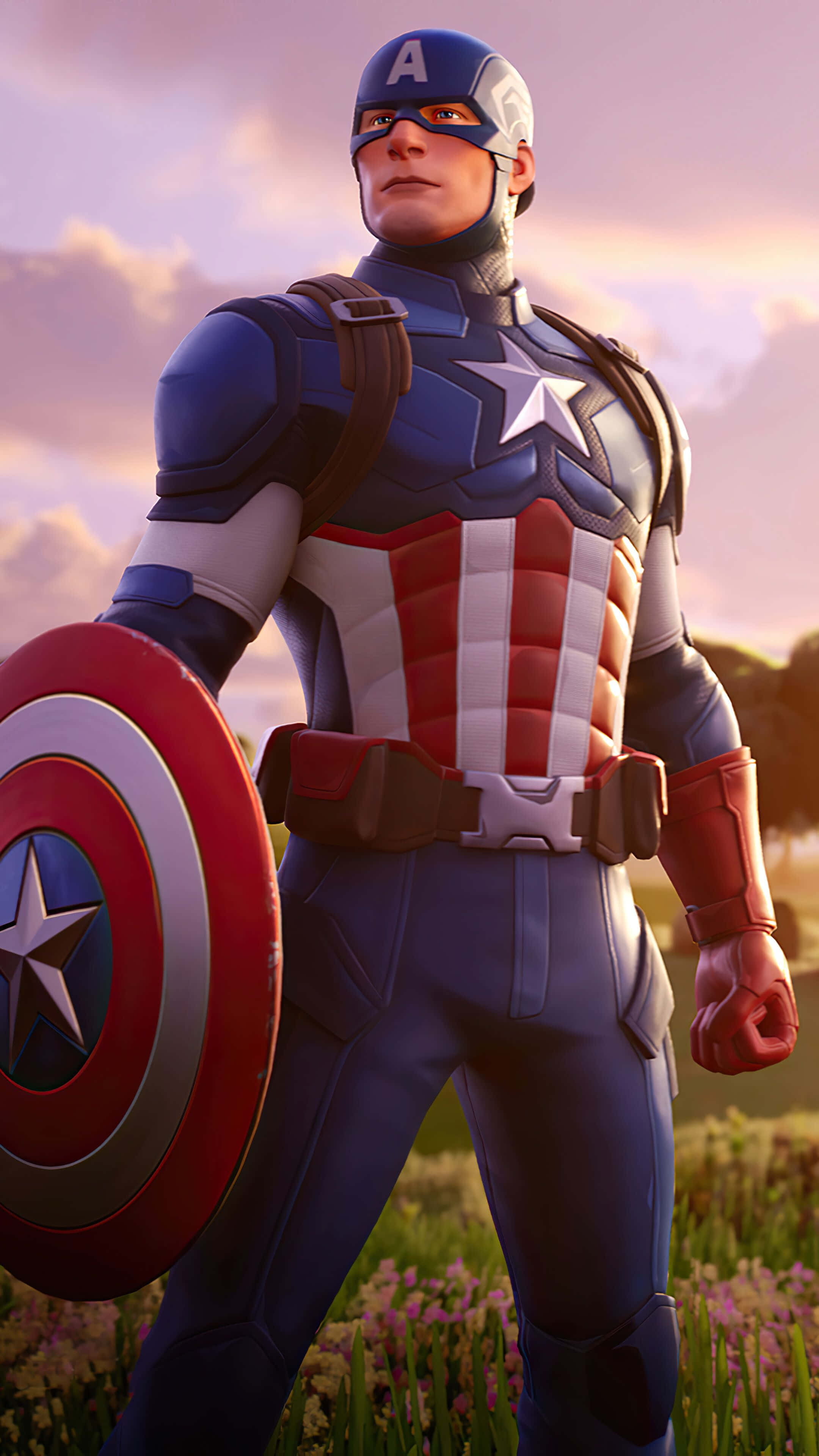 Fondo de Fortnite del Personaje Capitán América Fondos de pantalla