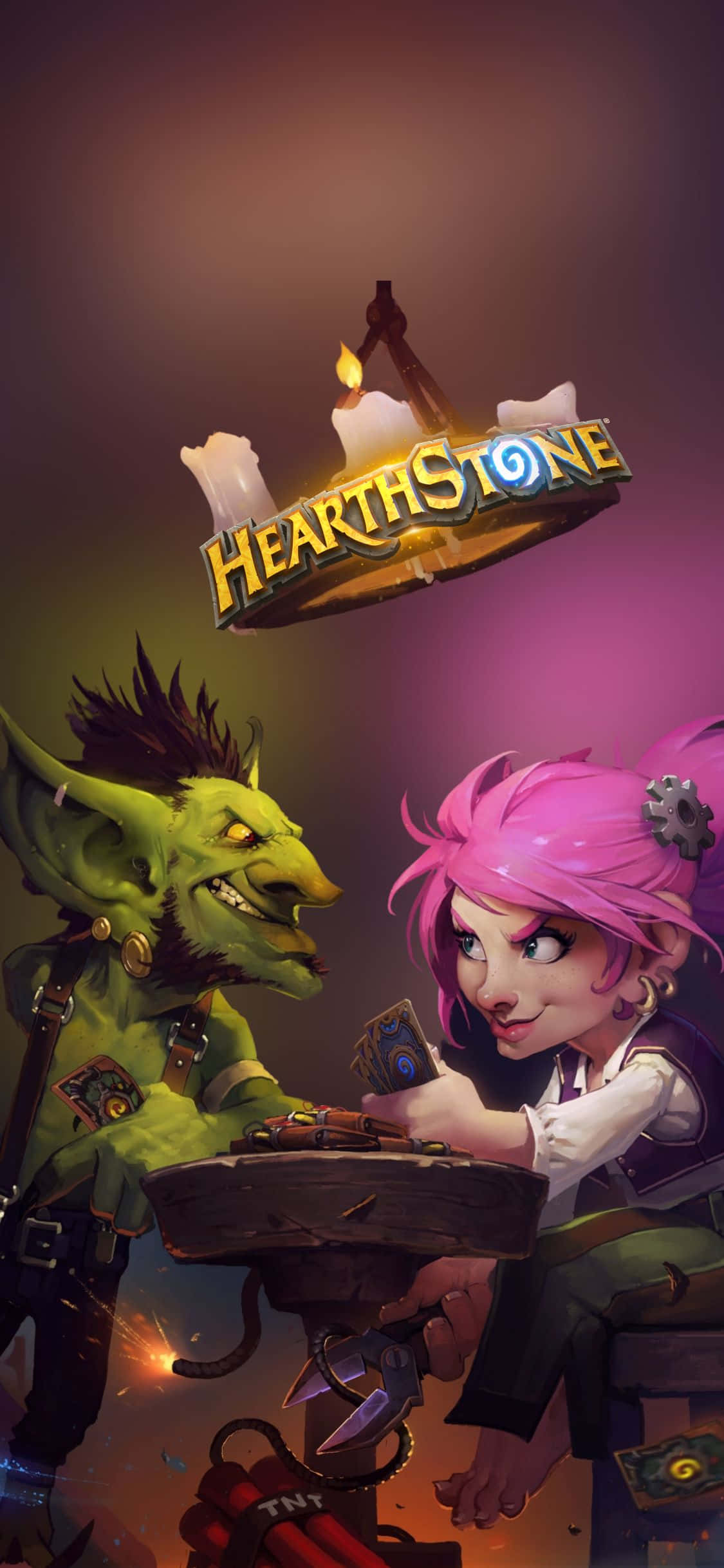 Fondo de Goblin y Gnomo jugando para iPhone XS de Hearthstone Fondos de pantalla