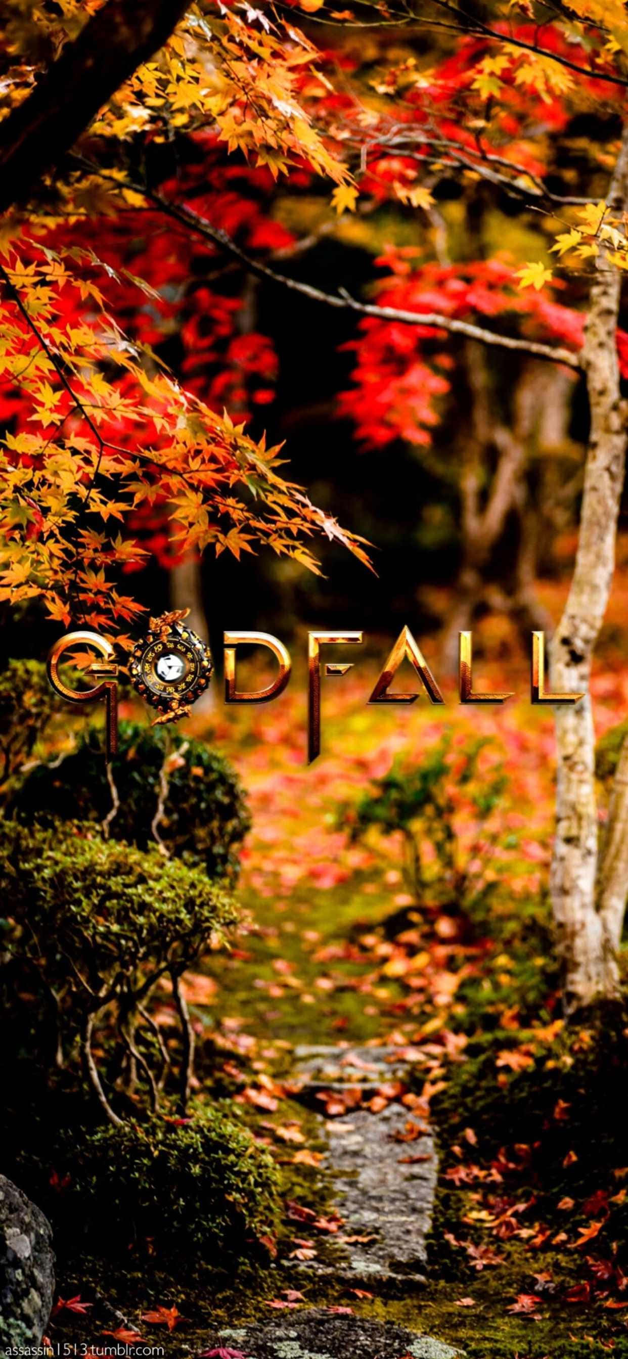 Fondo de Godfall Hojas de Arce para iPhone Xs Max Fondos de pantalla