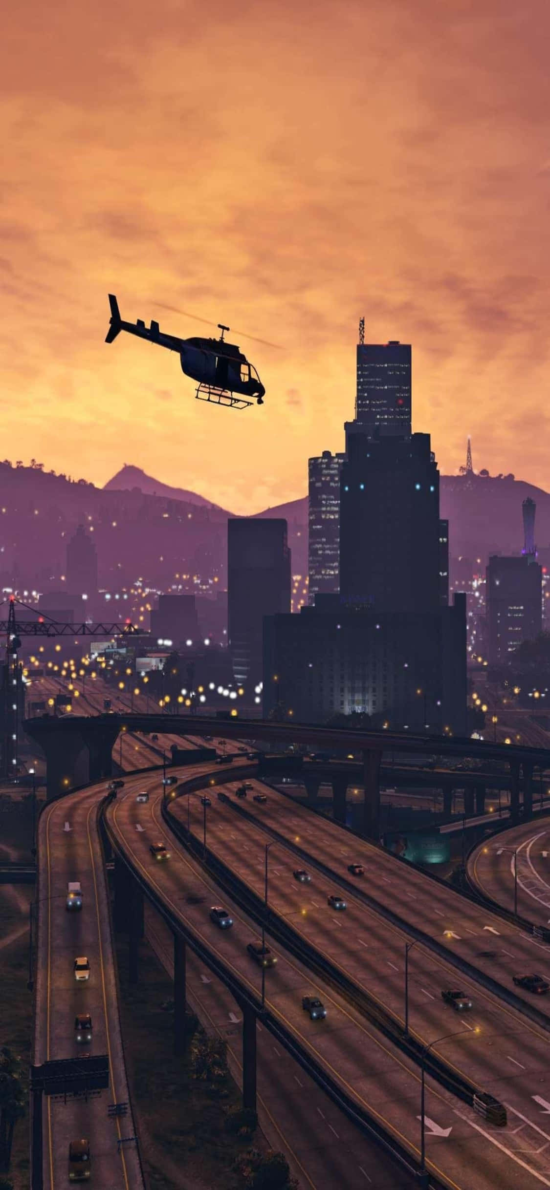 Fondo de Grand Theft Auto V para iPhone X y helicóptero Fondos de pantalla