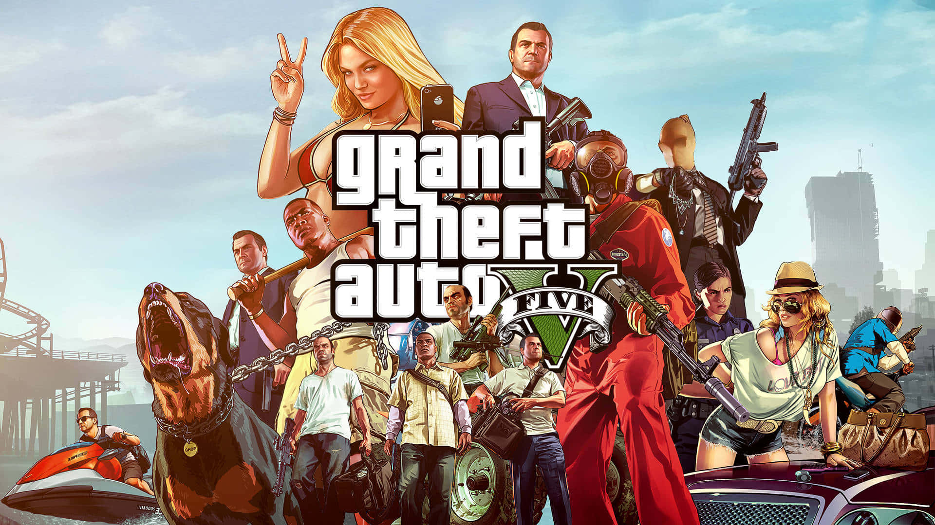 Fondo de GTA Grand Theft Auto Five Personajes de Pantalla de Carga Fondos de pantalla