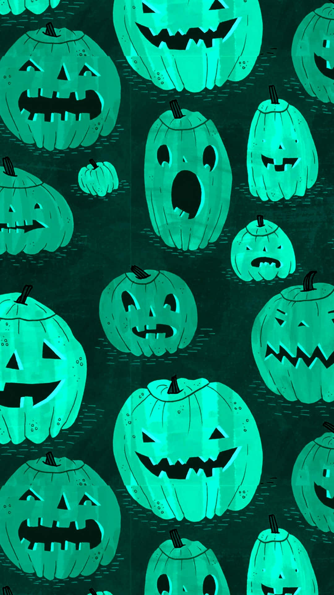Fondo de Halloween para iPhone con Calabazas Verdes Fondos de pantalla