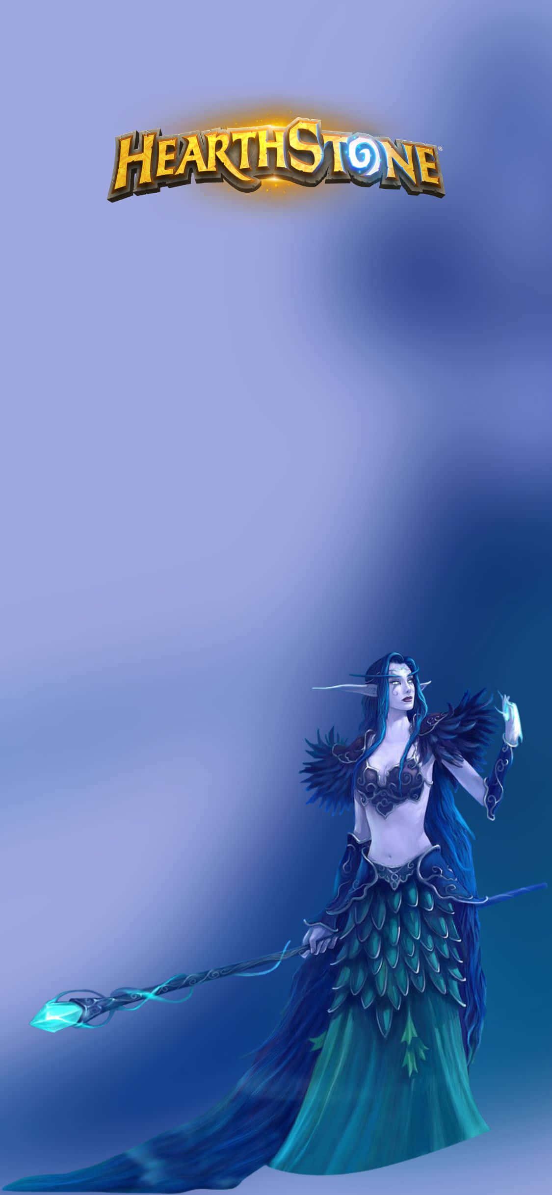 Fondo de Hearthstone con elfa nocturna verde para iPhone XS Fondos de pantalla