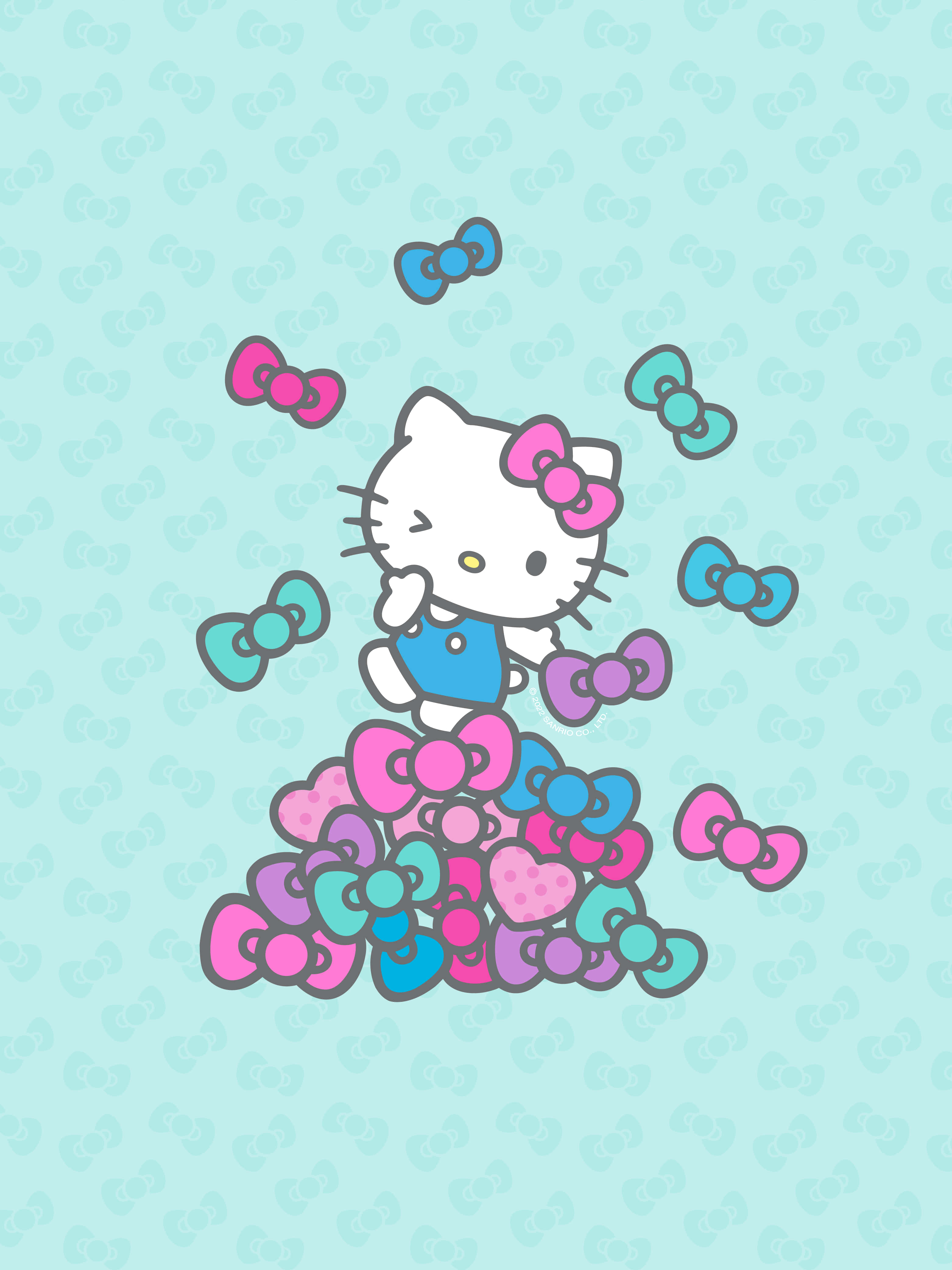 Fondo de Hello Kitty azul y rosa Fondos de pantalla