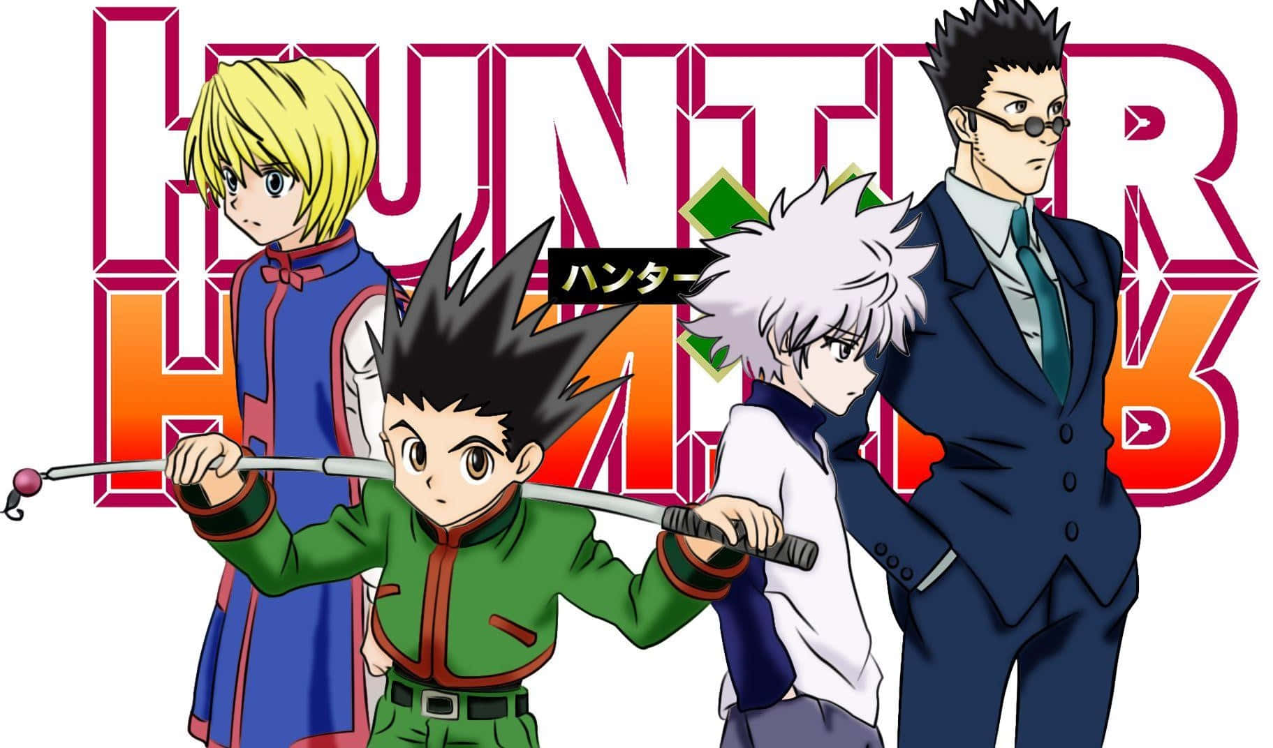 Fondo de Hunter X Hunter con Kurapika, Leorio, Killua y Gon Fondos de pantalla