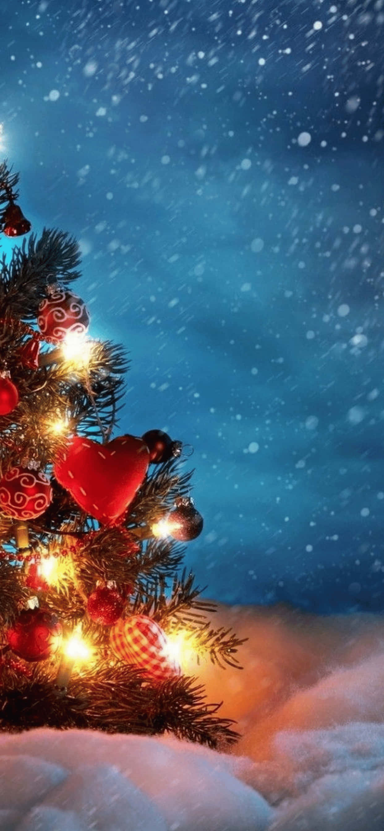 Fondo de Invierno Árbol de Navidad iPhone XS Max Fondos de pantalla