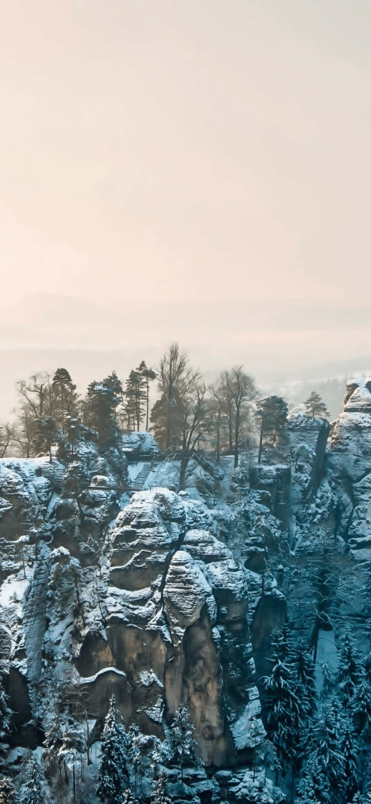 Fondo de Invierno de Montaña Escarpada para iPhone XS Max Fondos de pantalla