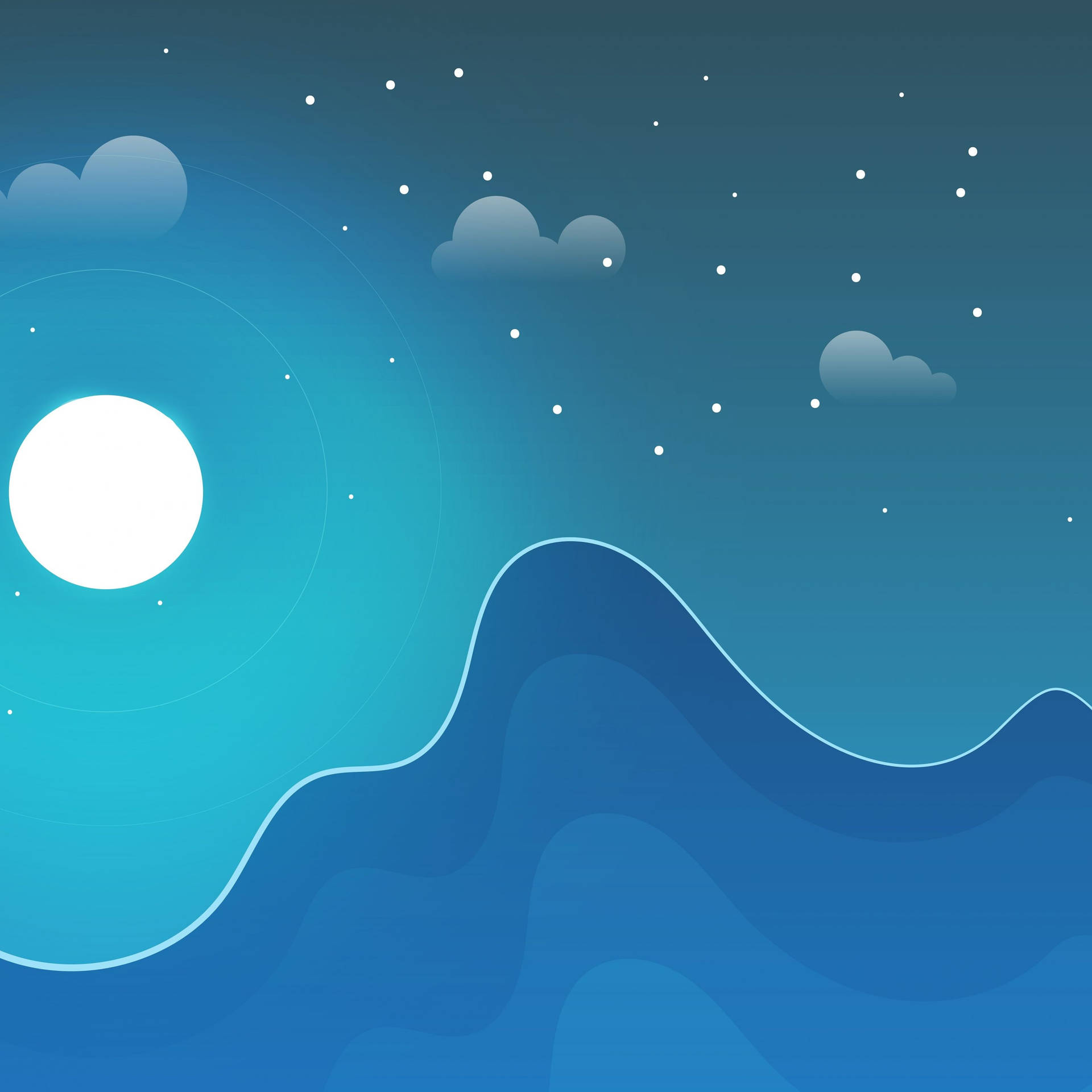 Fondo de pantalla de iPad azul nocturno estético