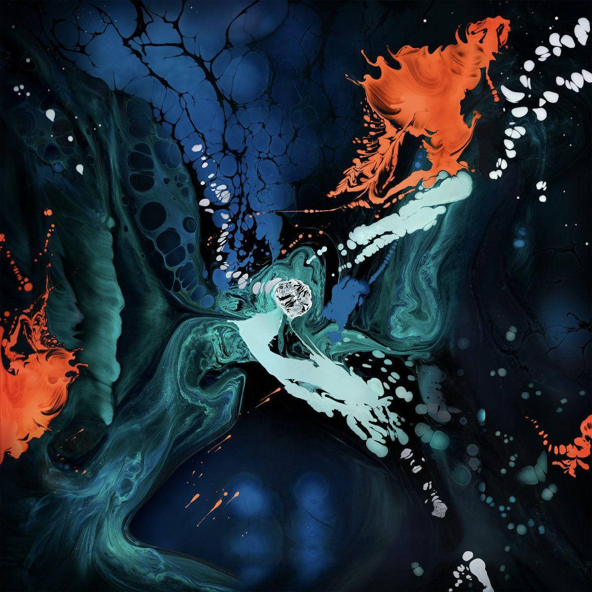 Fondo de iPad Pro con pintura abstracta azul y naranja Fondos de pantalla