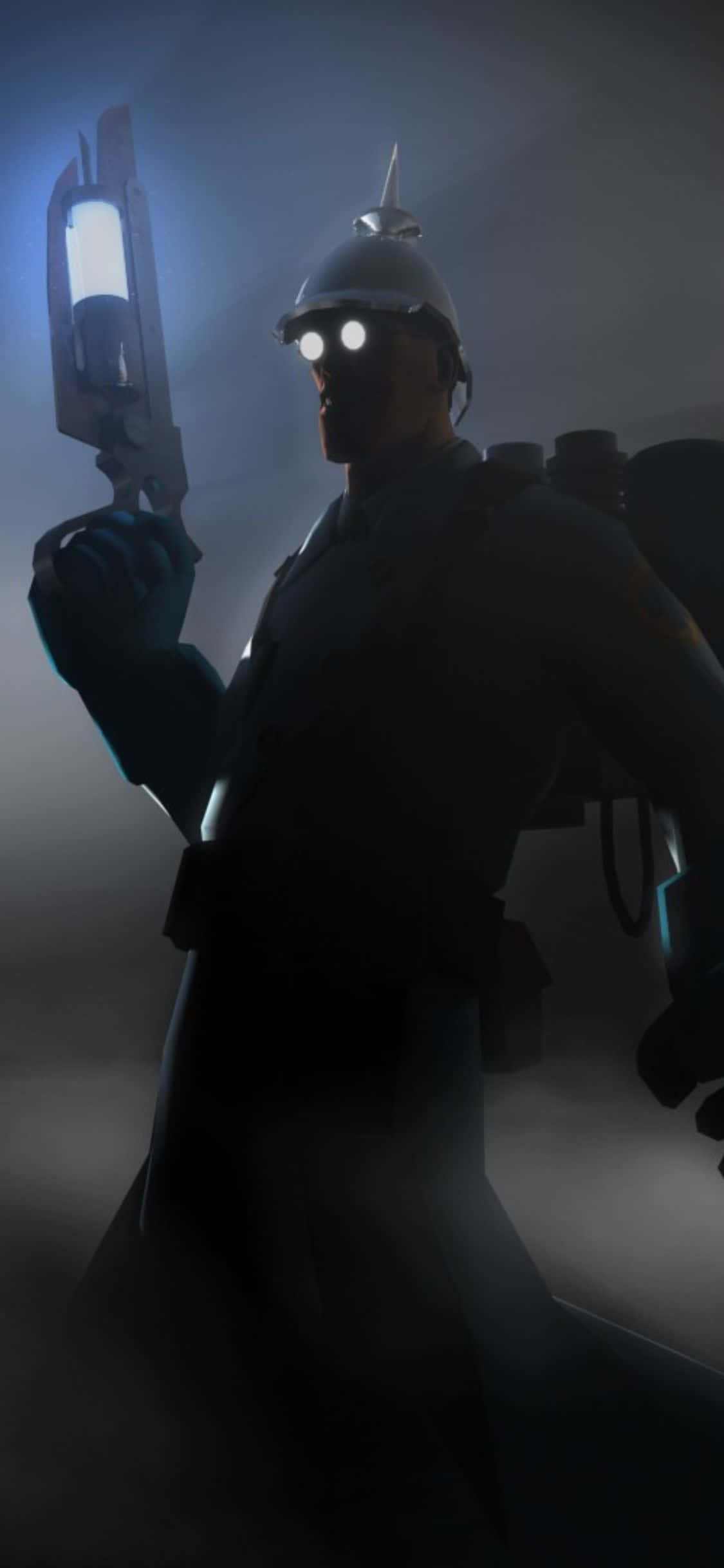 Fondo de iPhone XS de Team Fortress 2 con Silueta del Medic Fondos de pantalla
