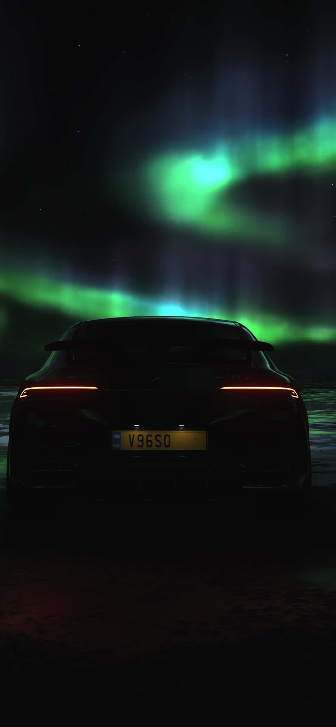 Fondo de iPhone X AMG GT-R y Auroras Boreales Fondos de pantalla