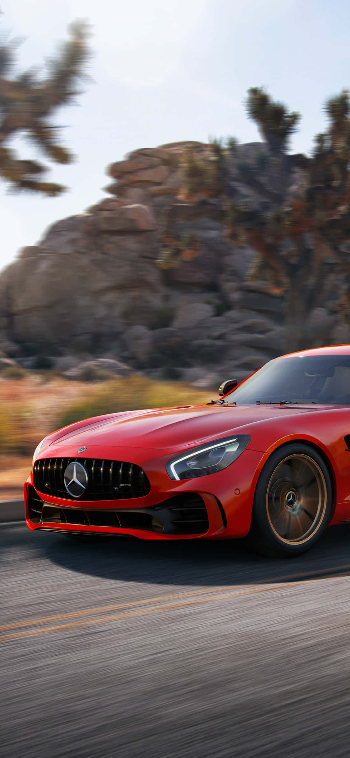 Fondo de iPhone X con AMG GT-R AMG GTR Rojo 2018 Fondos de pantalla