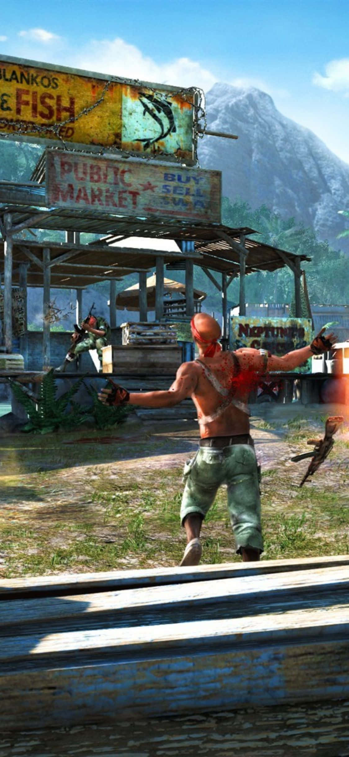 Fondo de iPhone X de Far Cry 3 Hombre herido de bala Fondos de pantalla