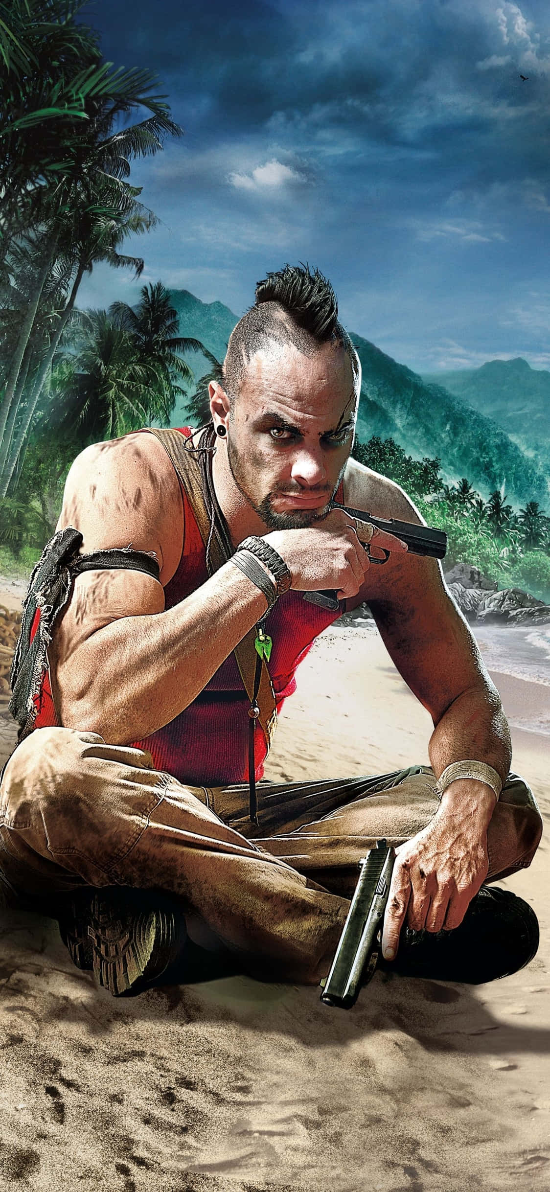 Fondo de iPhone X Far Cry 3 Vaas Montenegro en la arena Fondos de pantalla