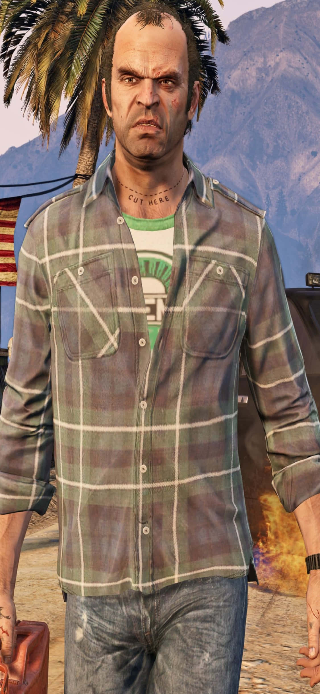 Fondo de iPhone X Grand Theft Auto V con Trevor en polo Fondos de pantalla