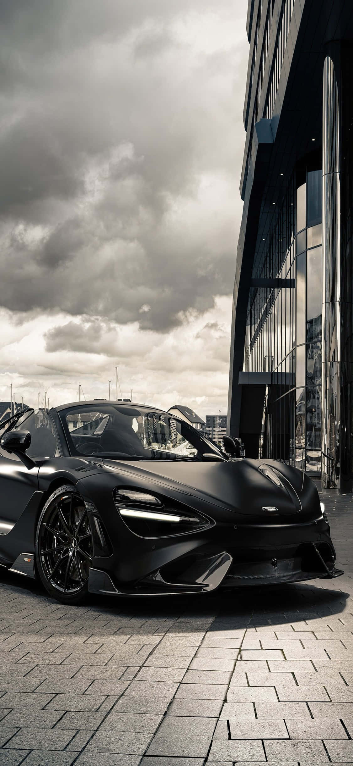 Fondo de iPhone X Mclaren 720s Blanco y Negro Fondos de pantalla