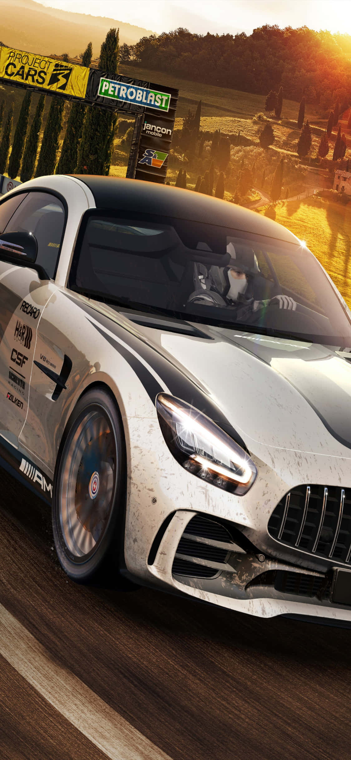 Fondo de iPhone X Project Cars Mercedes AMG GT Gris Claro Fondos de pantalla