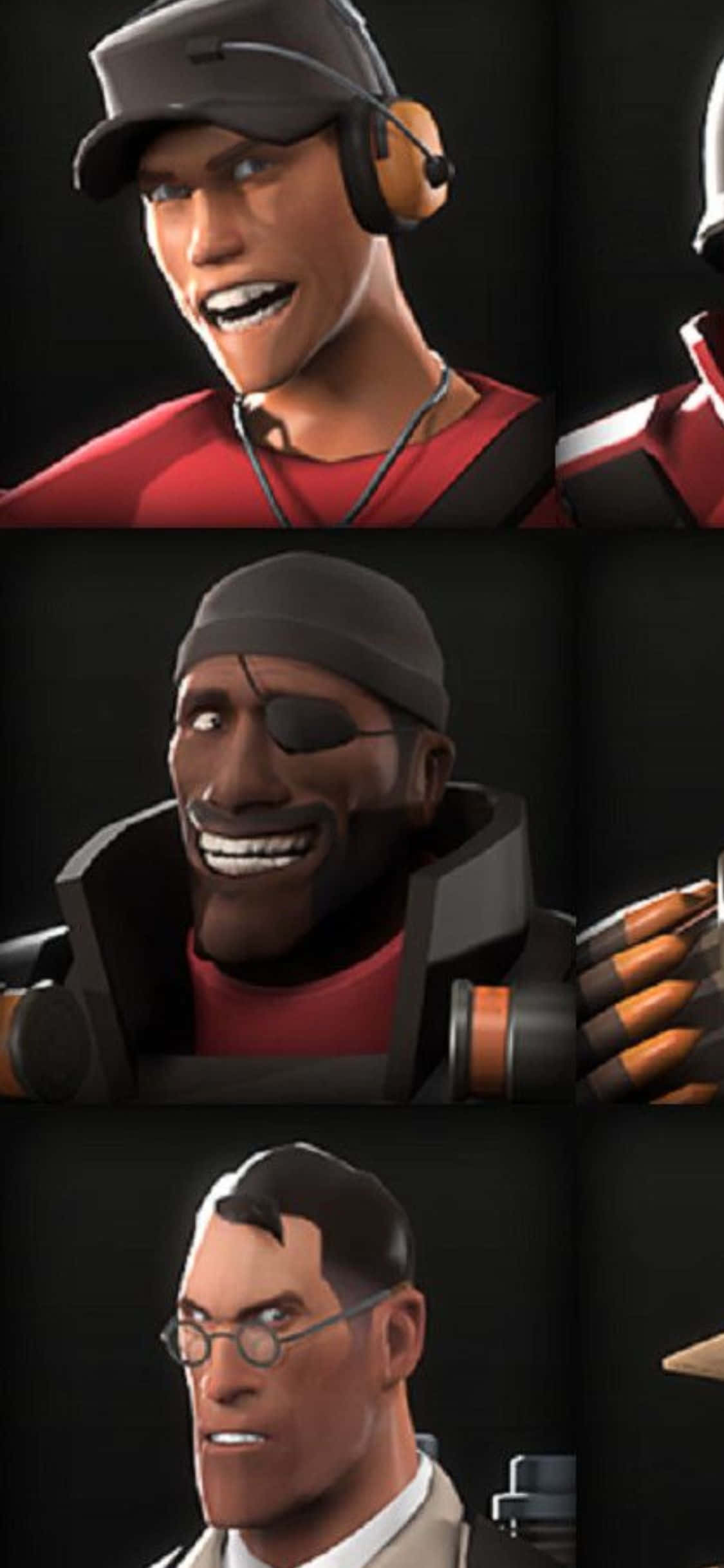 Fondo de iPhone Xs con Scout, Demoman y Medic de TF2 Fondos de pantalla