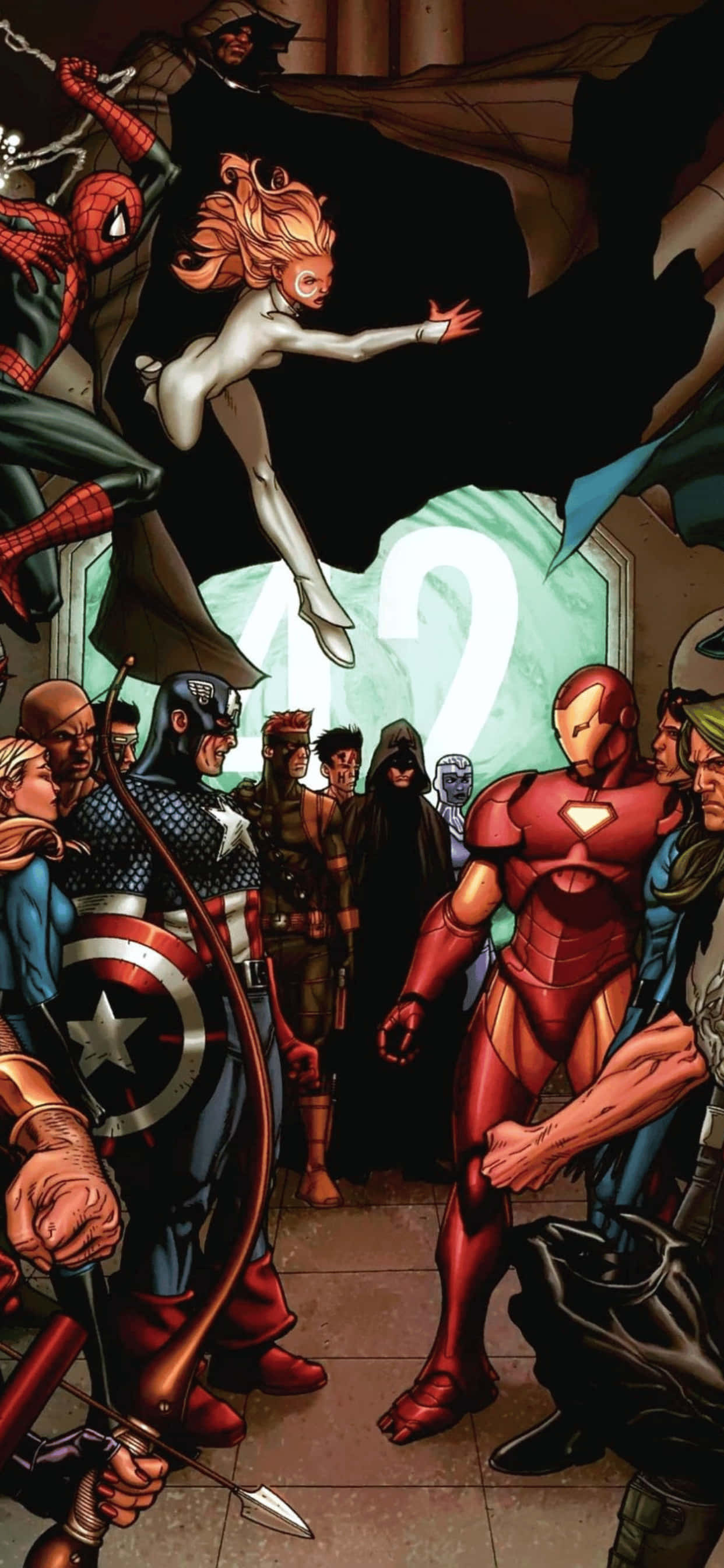 Fondo de iPhone XS Max con grupo de superhéroes de Marvel Fondos de pantalla