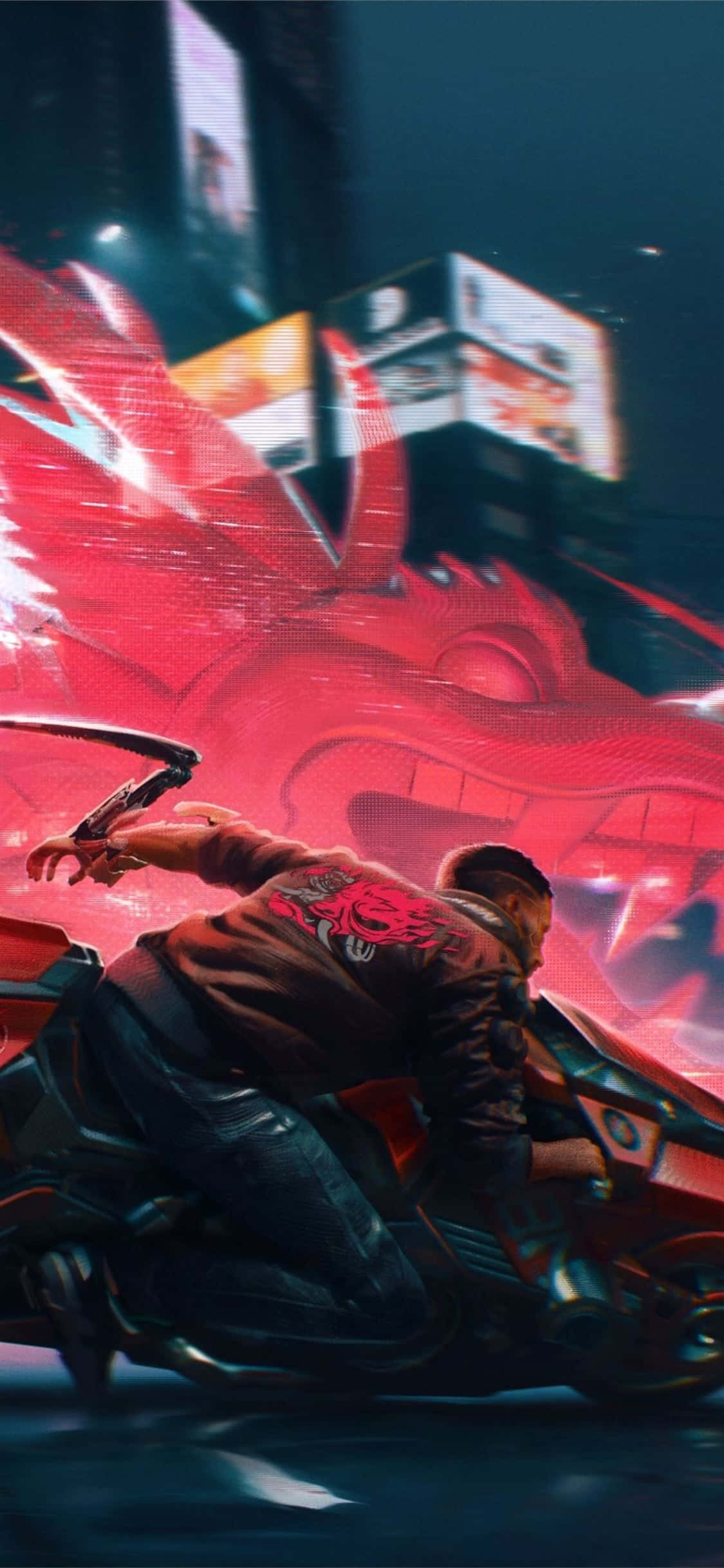 Fondo de iPhone XS Max Cyberpunk 2077 con Dragón Fondos de pantalla