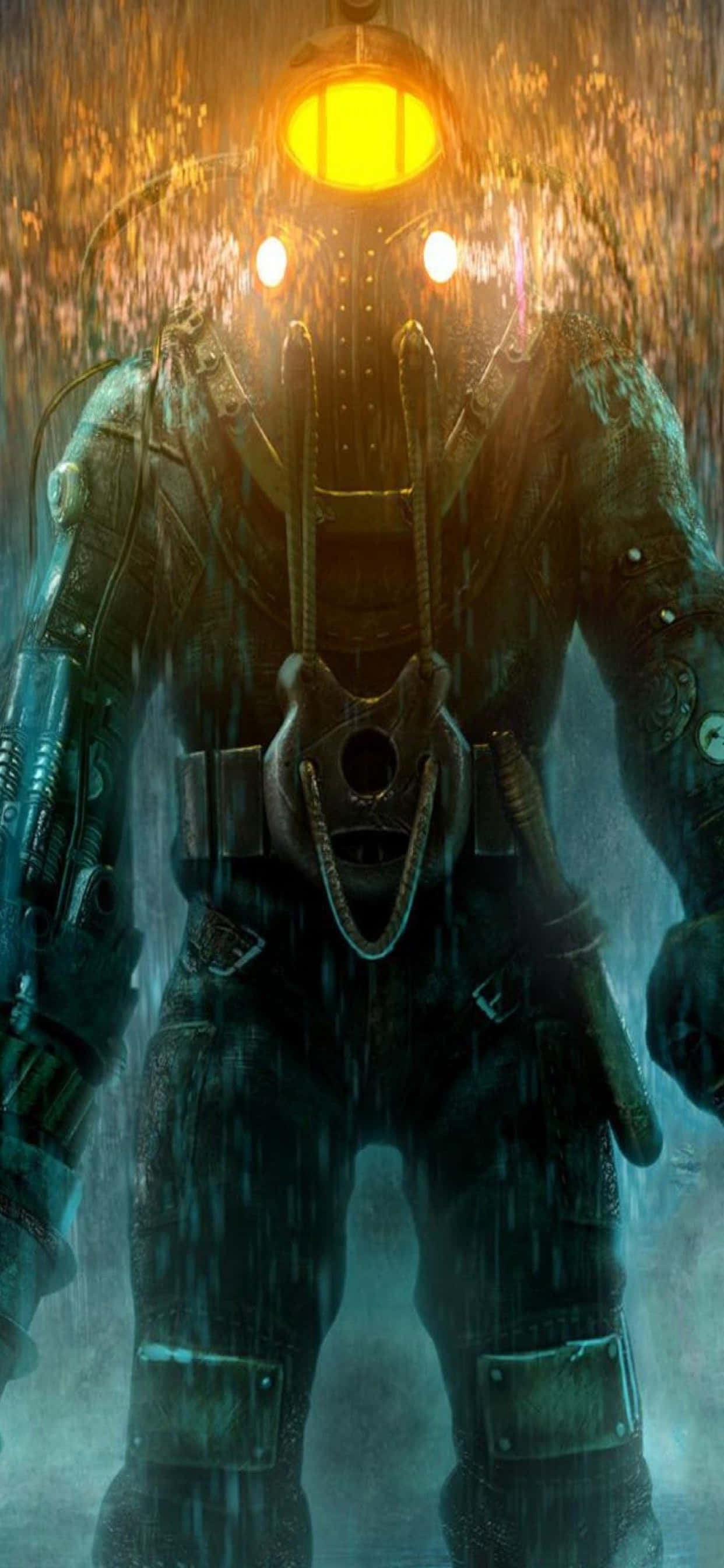 Fondo de iPhone Xs Max de Bioshock Infinite con Big Daddy Fondos de pantalla