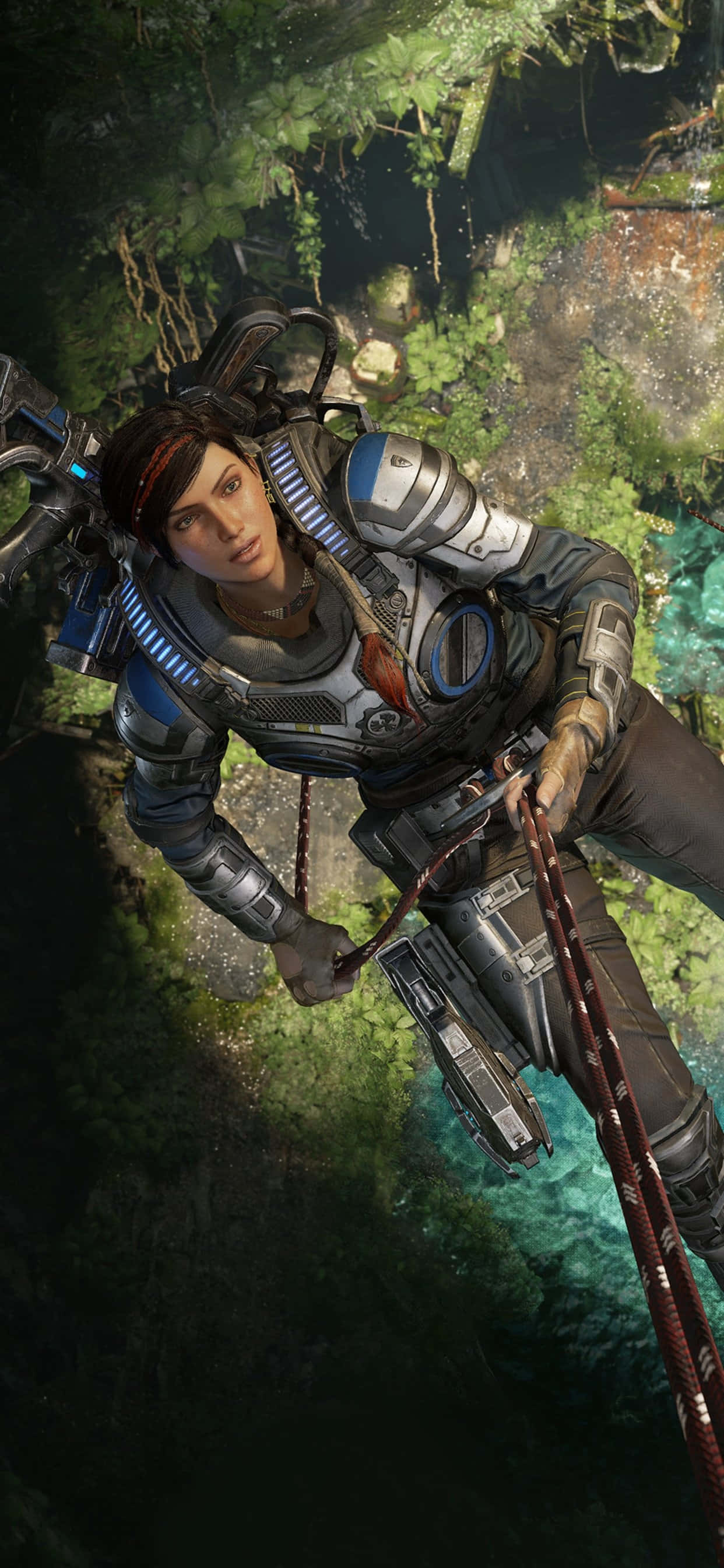 Fondo de iPhone XS Max de Gears of War 5: Kait escalando Fondos de pantalla