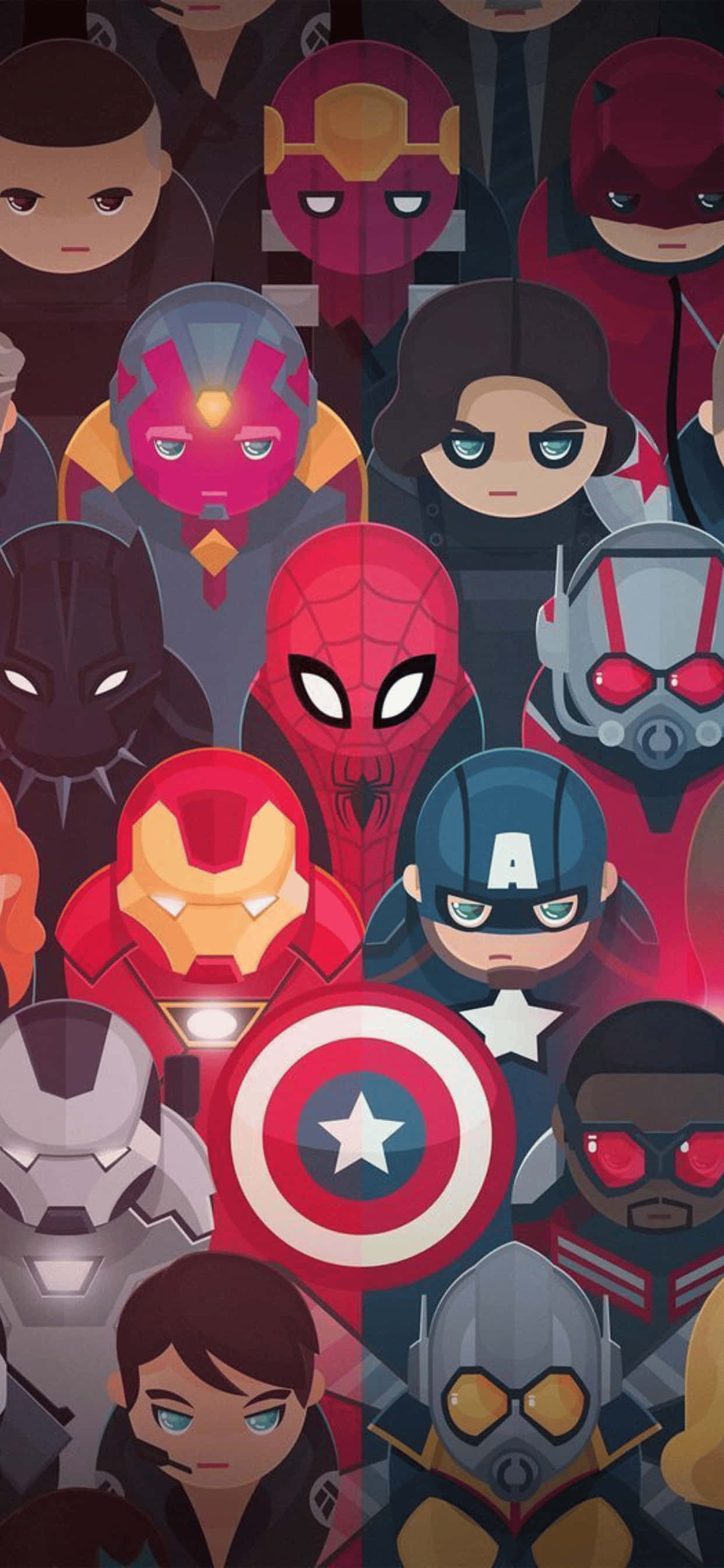 Fondo de iPhone XS Max Marvel Superhéroes Chibi Fondos de pantalla